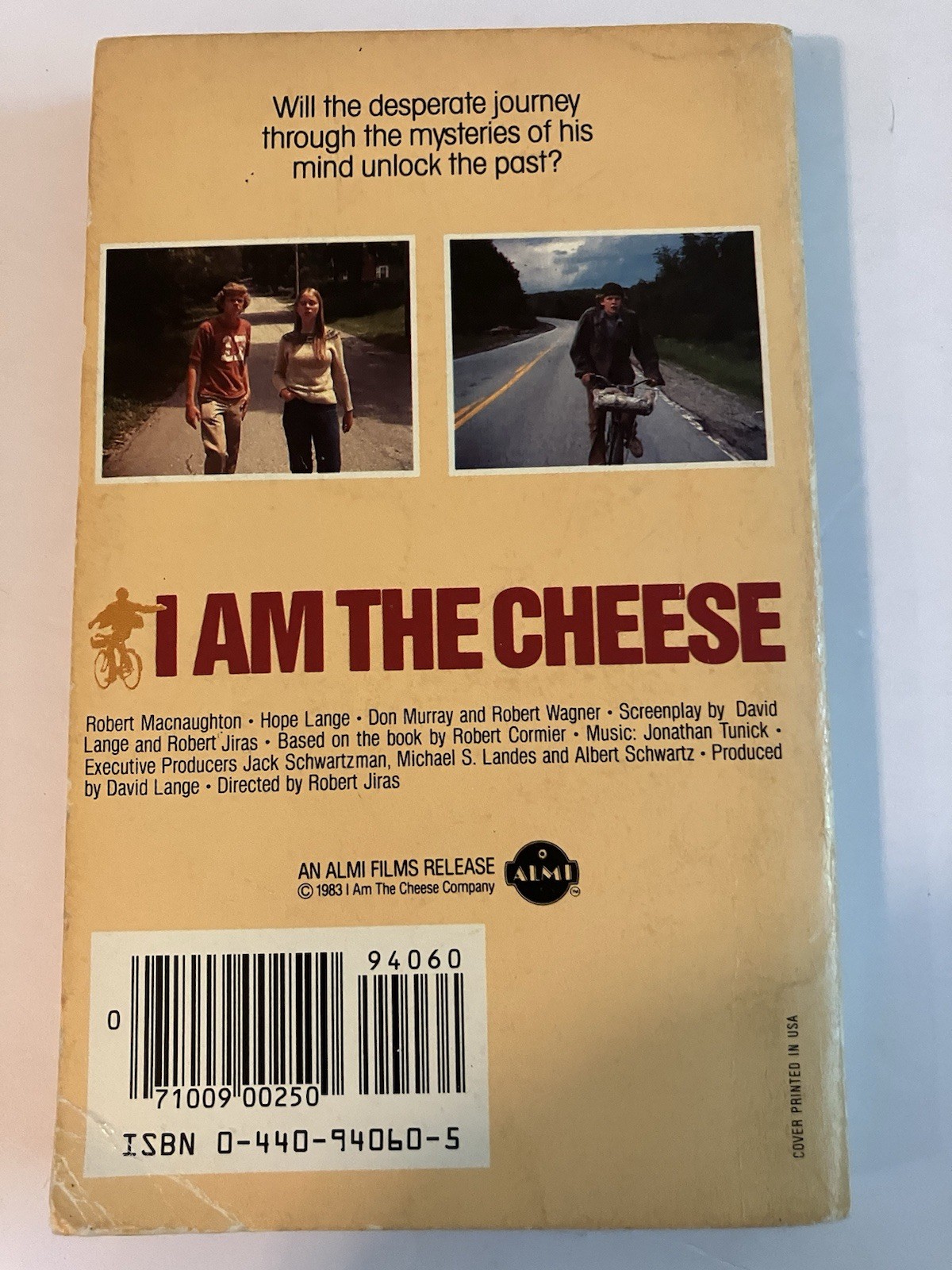 I AM THE CHEESE ROBERT CORMIER PB 1983 LAUREL LEAF CORRUPTION TV MOVIE TIE-IN