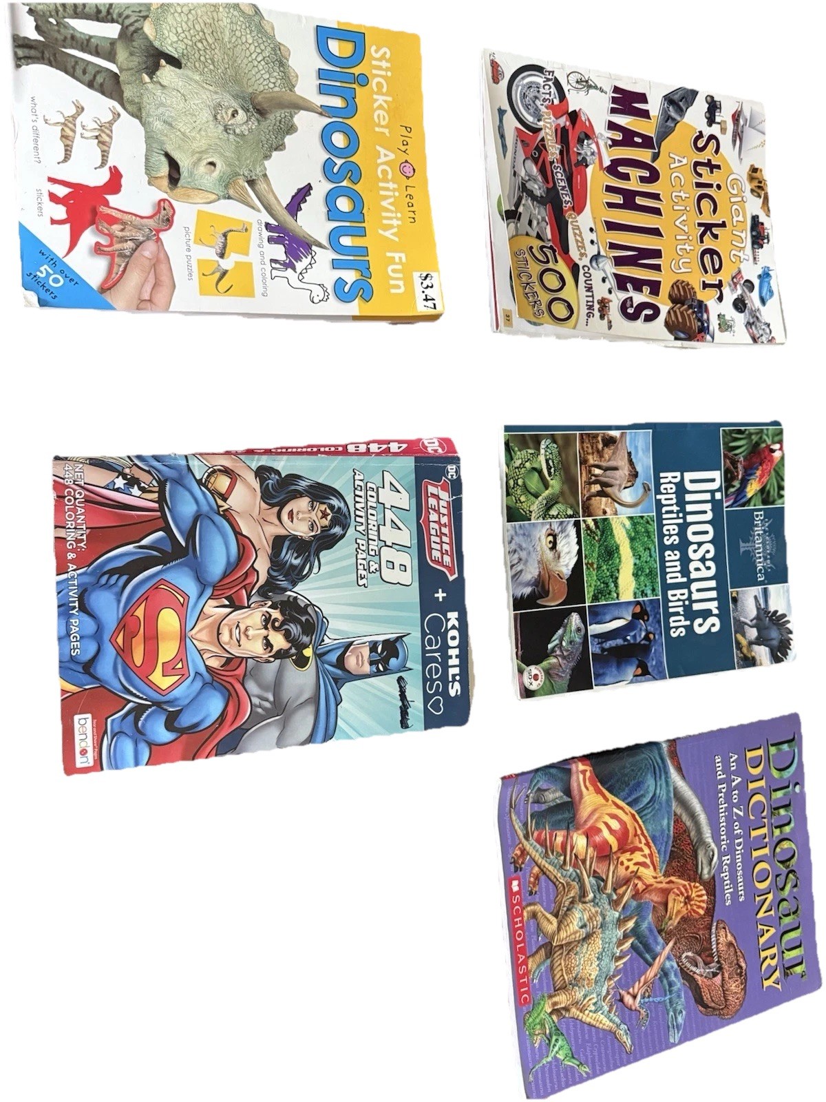 Dinosaur Activity Books, Stickers, Reading Books And Super Hero Coloring Book