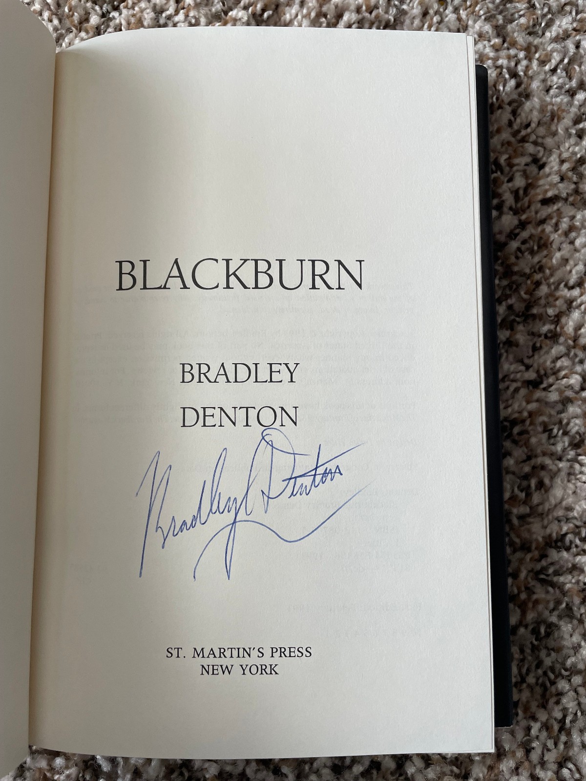 BLACKBURN (St. Martin’s HC) + BLACKBURN’S LADY (Sub Press) Bradley Denton SIGNED