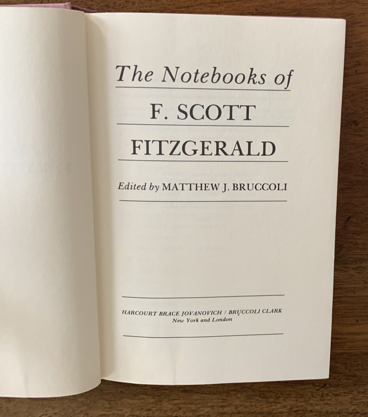The Notebooks of F. Scott Fitzgerald – Matthew Bruccoli 1st Edition HCDJ