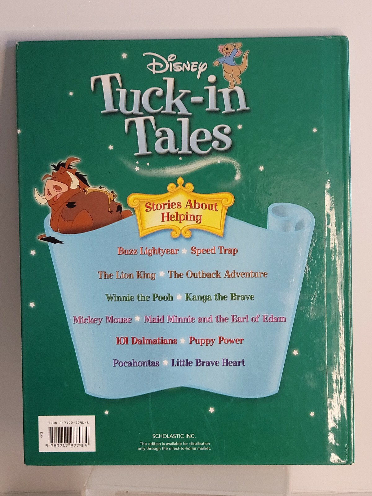 Disney Tuck-in Tales: Stories About Helping HC 2005, 1st Printing Scholastic