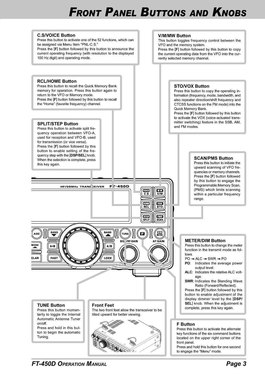 YAESU FT-450D Transceiver Operation Manual Operation Guide, TOUGH SPIRAL BINDING