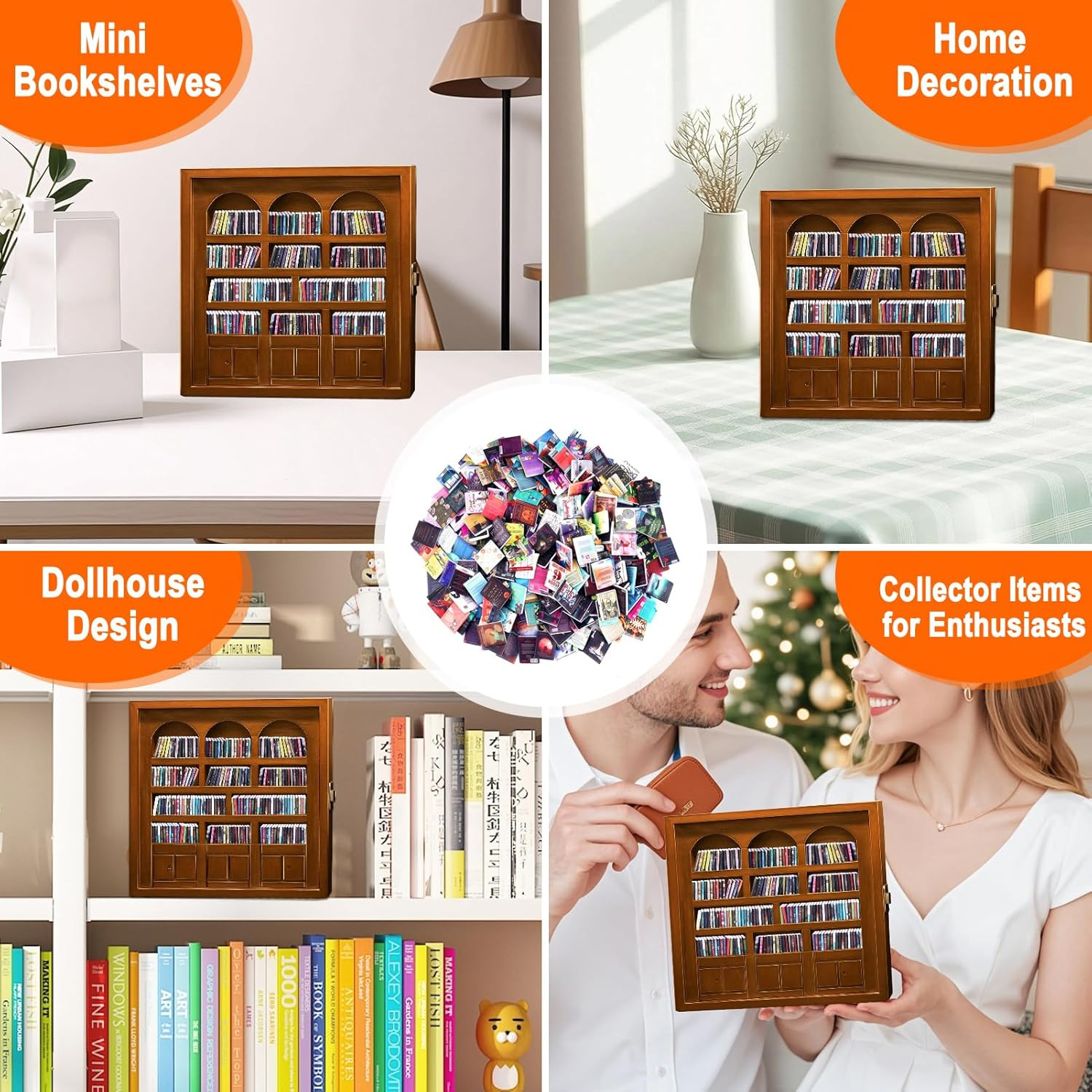 300Pcs Mini Books for Anxiety Bookshelf Tiny Book Fun Mini Brands Book Miniature
