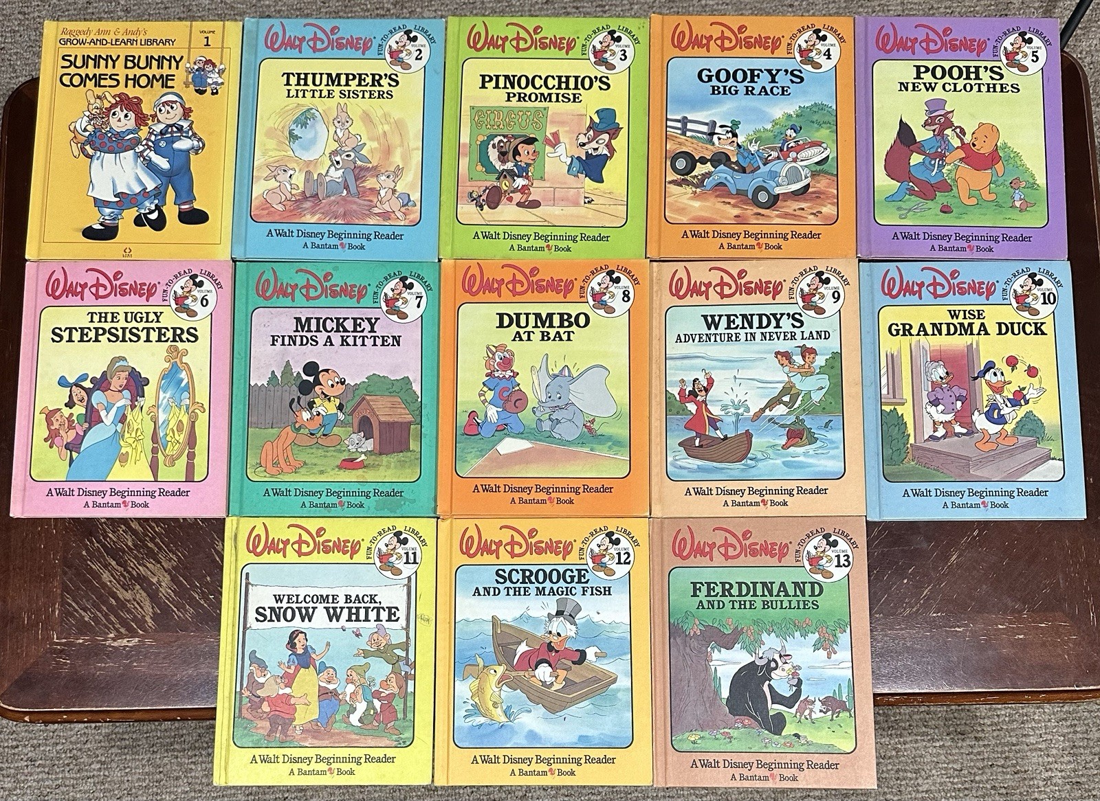 Vintage 1980s Walt Disney Fun-To-Read Library beginning reader books by Bantam