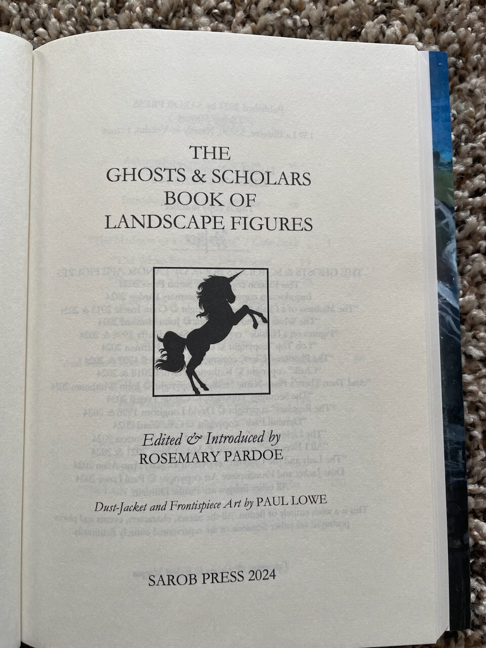 GHOSTS & SCHOLARS BOOK OF LANDSCAPE FIGURES Pardoe (ed) 1st ed 400 copy Sarob HC
