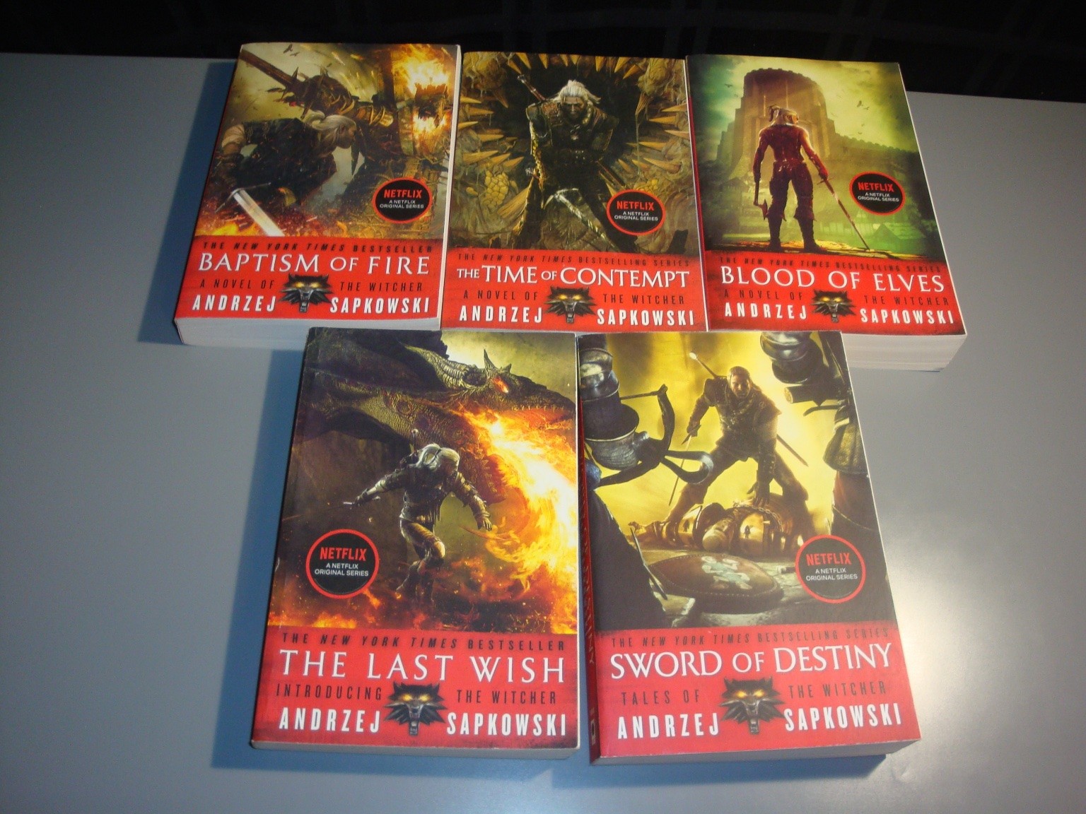 The Witcher Series 5 Book lot Andrzej Sapkowski Netflix Trade PB Orbit Fantasy