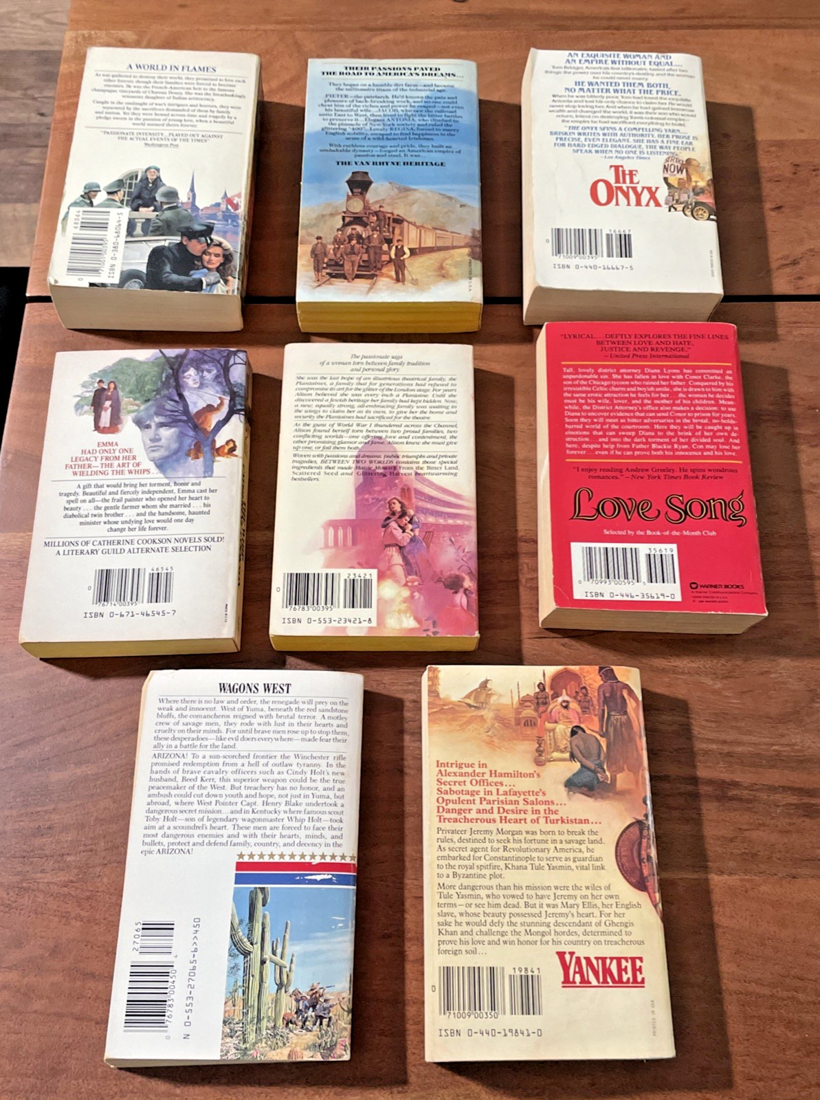 1970-80s Vintage Romance Historical Fiction -Lot of 8-Cookson Briskin Mosco
