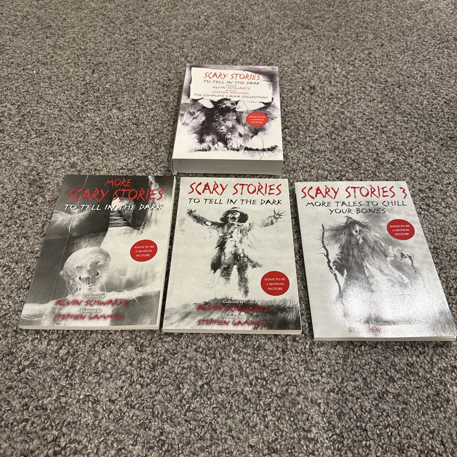 Scary Stories To Tell in the Dark by Alvin Schwartz Complete 3-Book Collection