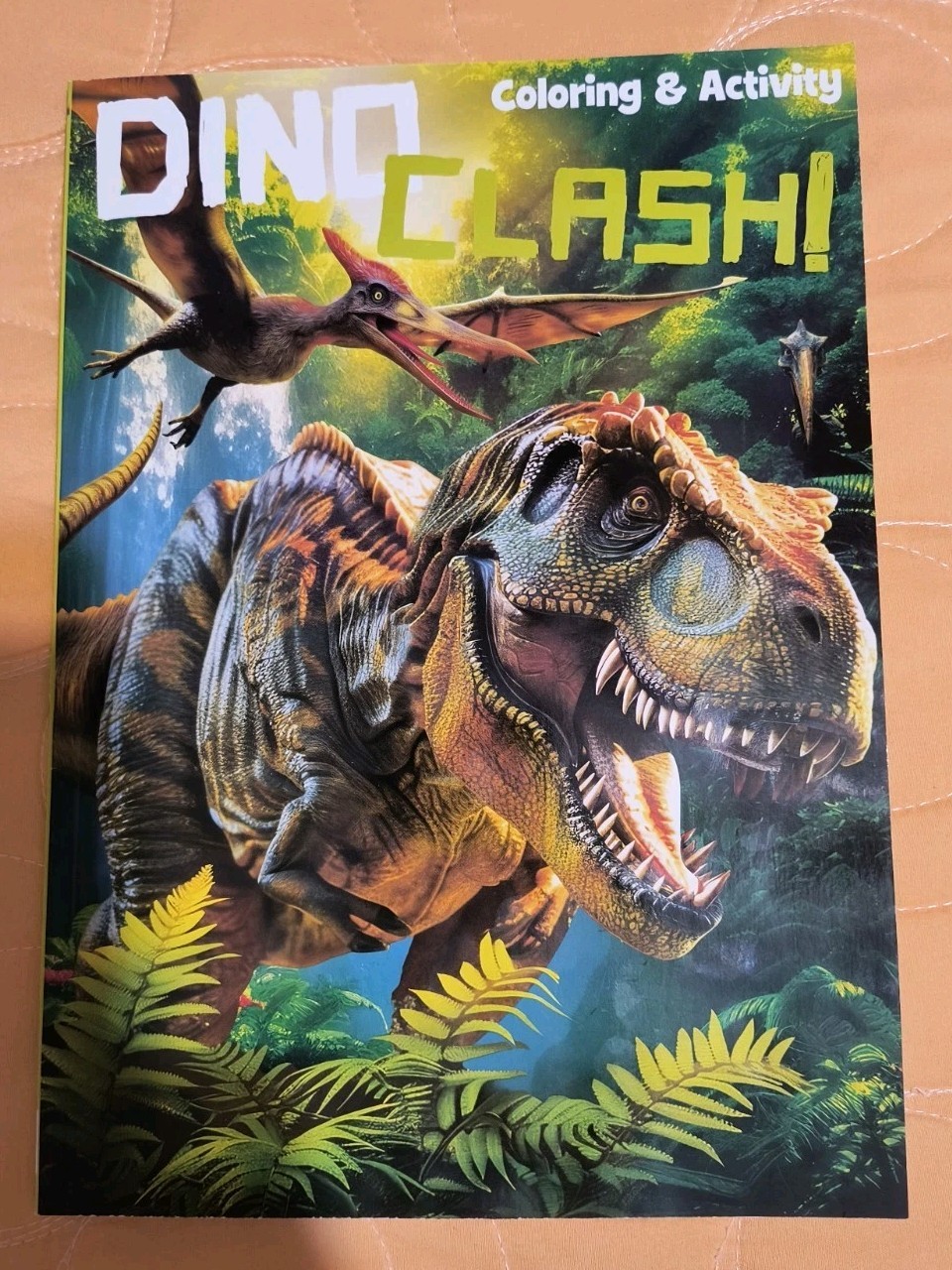 DINO CLASH! Dinosaurs Coloring/Activity Book with Tear/Share Pages 🆕🆓 shipping