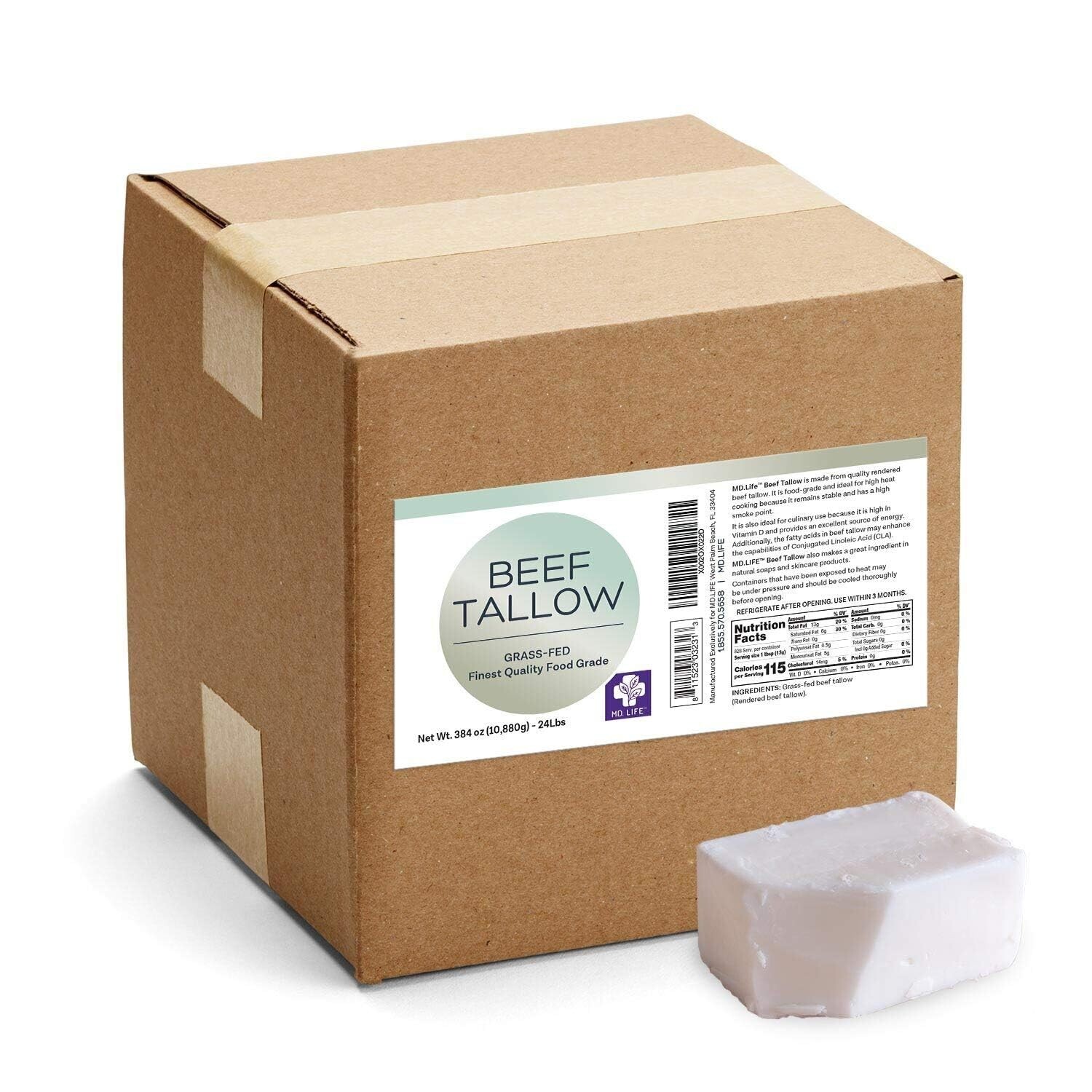 Nutritious Food Grade Beef Tallow – 24 lbs – Ideal for Keto Diet & Health Boost