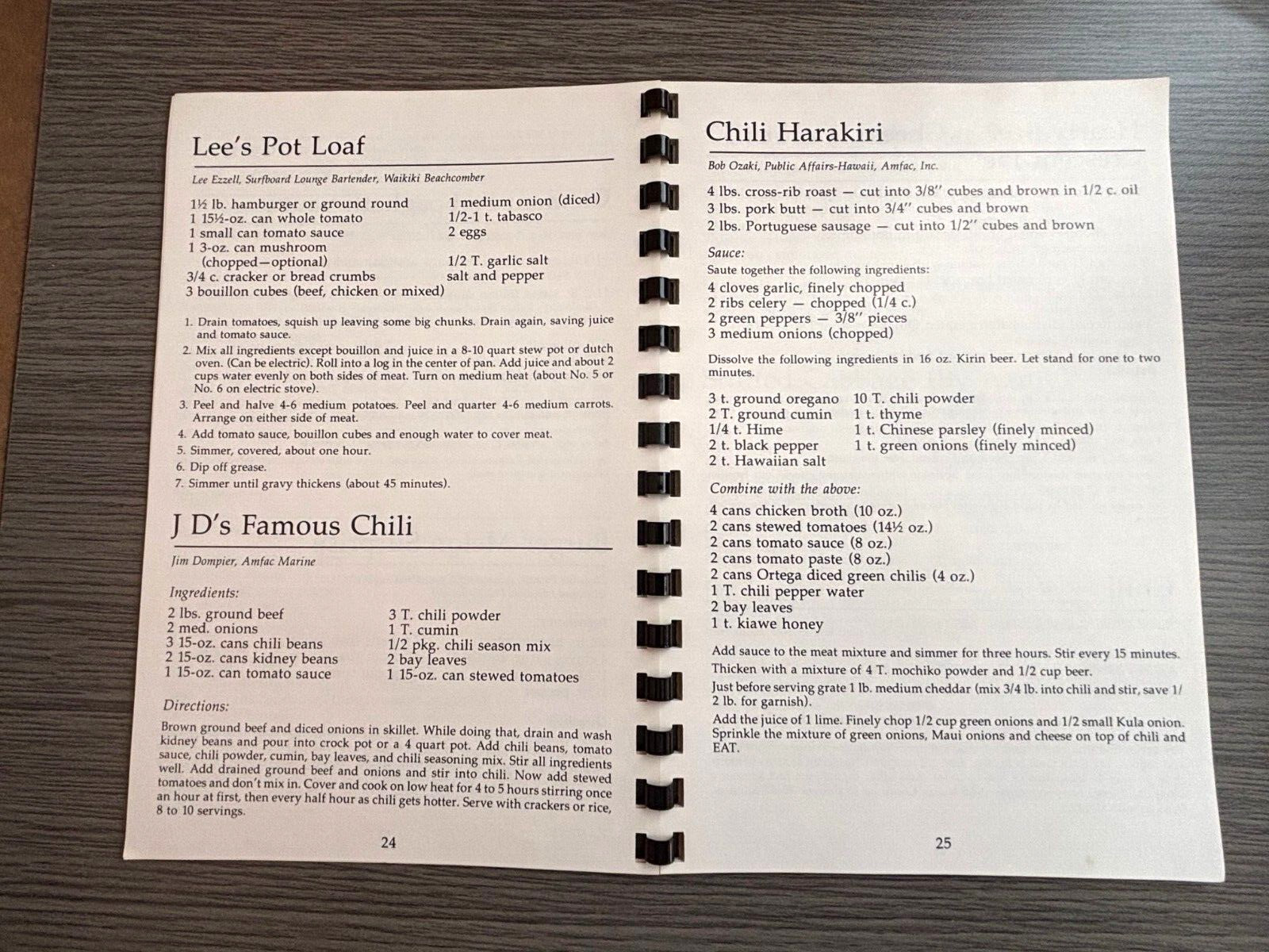 Vintage 1981 Hawaii AMCATS Cookbook WELCOME TO OUR KITCHEN Spiral Bound 76 Pages