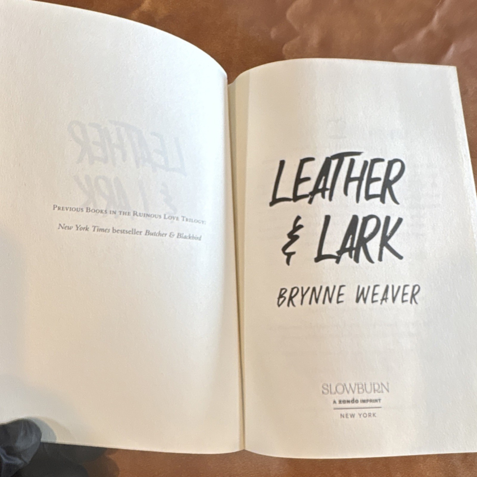 Zando Leather & Lark Paperback Brynne Weaver 2024 Ruinous Love Trilogy Romance