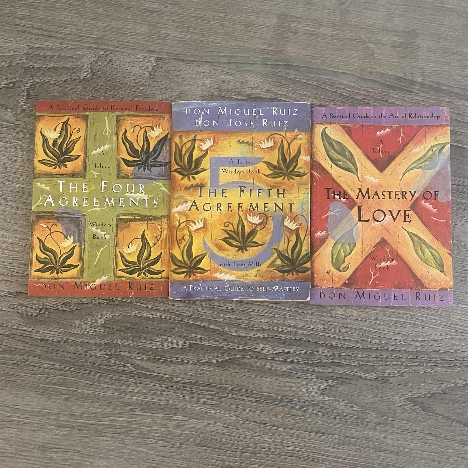 The Four Agreements 3 Book Set Lot by Don Miguel Ruiz Love Mastery 5th