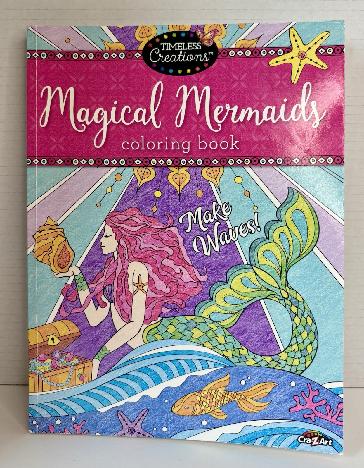 Magical Mermaid Coloring Book By Timeless Creations CraZArt, 64 Pages. NEW