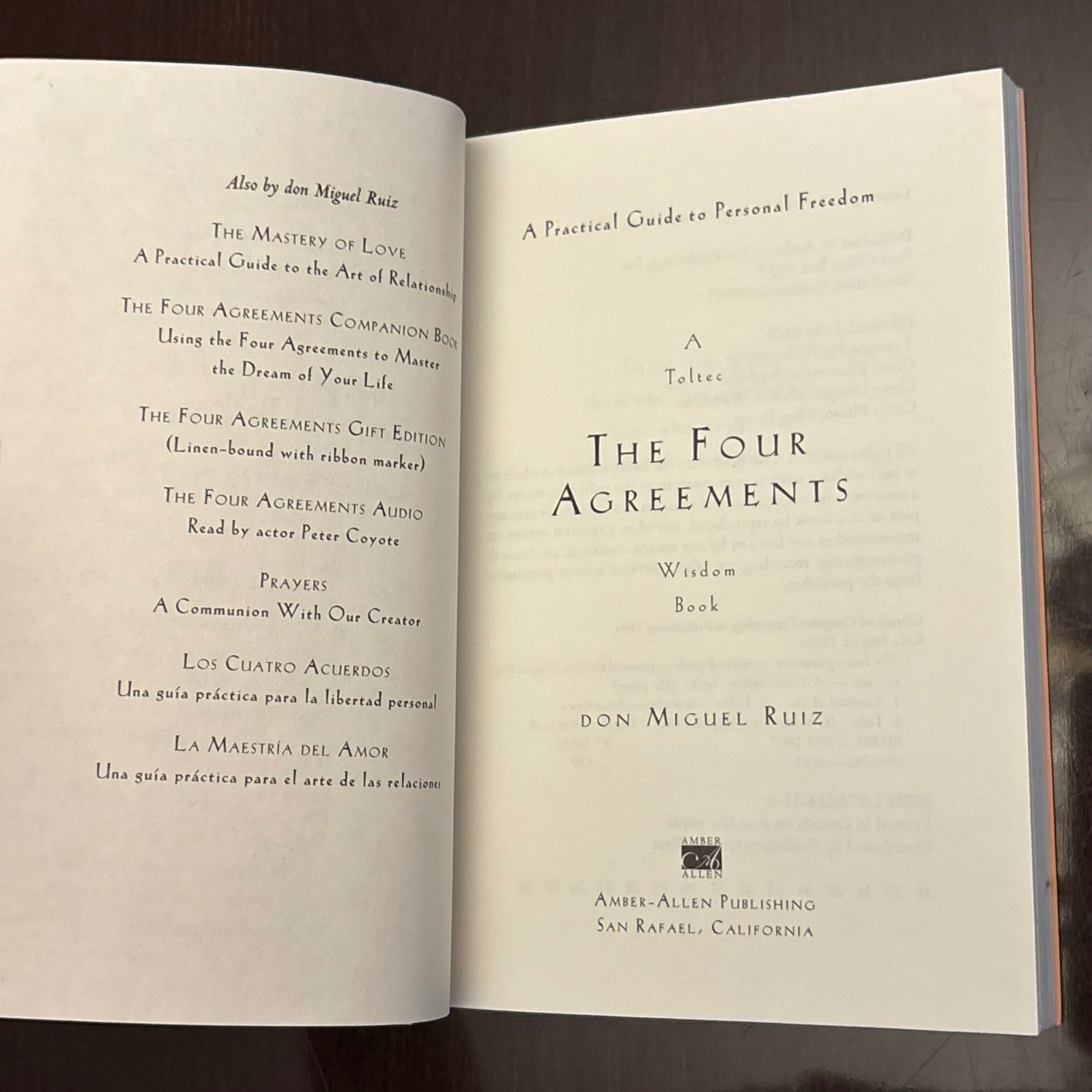 The Four Agreements Book Don Miguel Ruiz Toltec Wisdom Freedom Spirituality