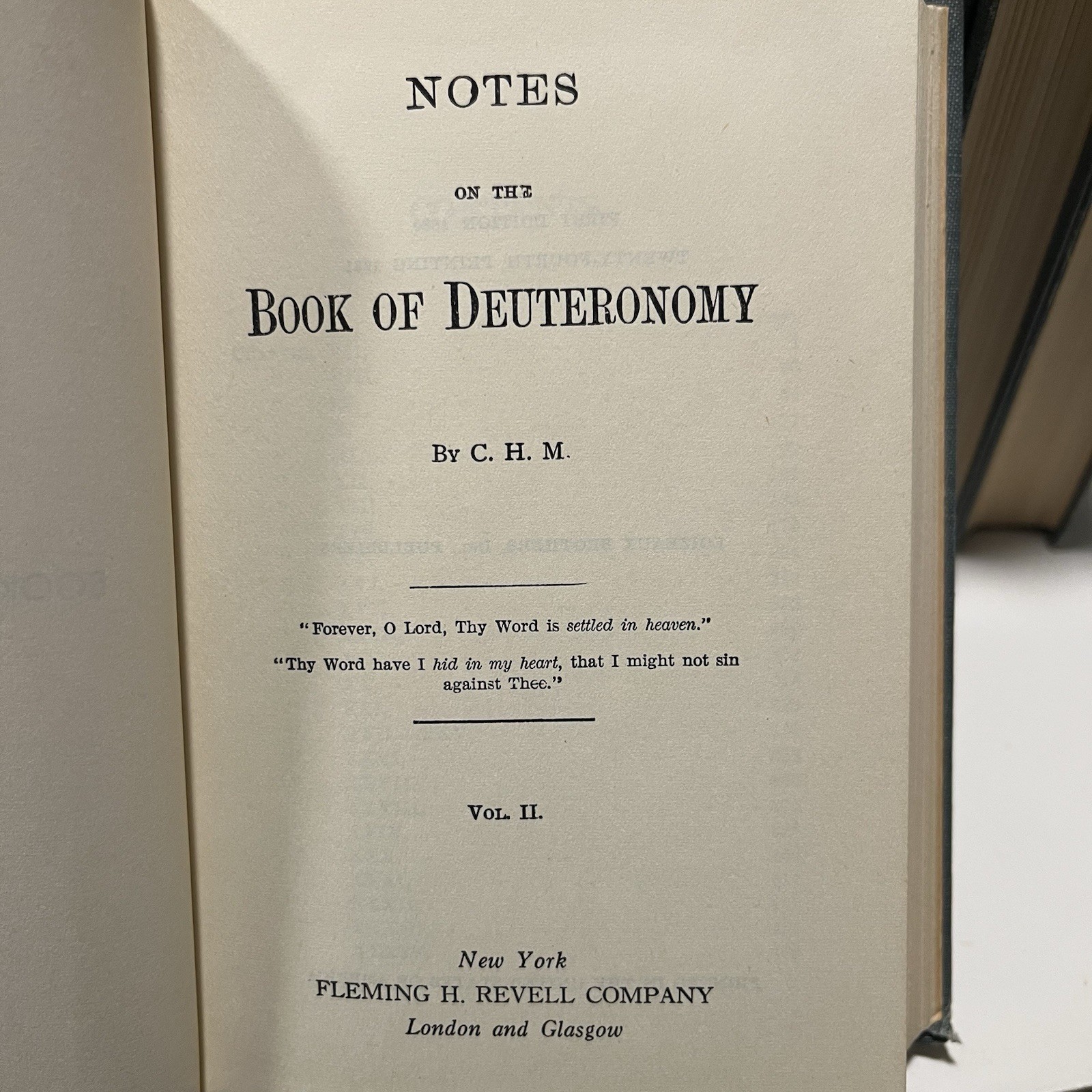 Notes On The Book Of Exodus, Leviticus Numbers, Deuteronomy C.H.M. – Revell Lot