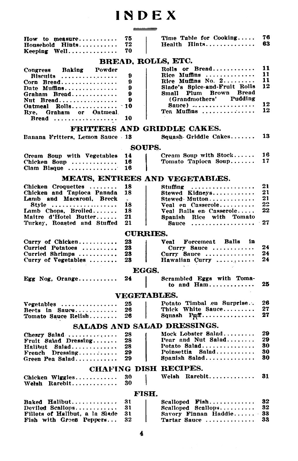 1920 Slade’s Cooking School Recipes Vintage Cook Book 76 Pages