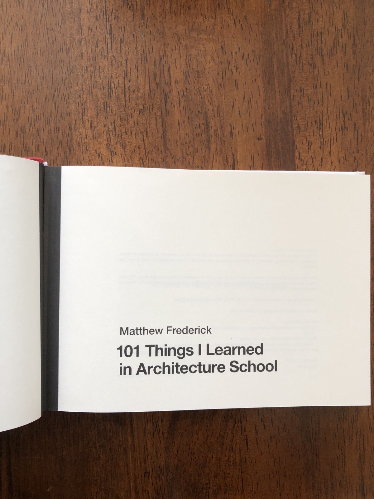 101 Things I Learned in Architecture School HC Matthew Frederick 2007