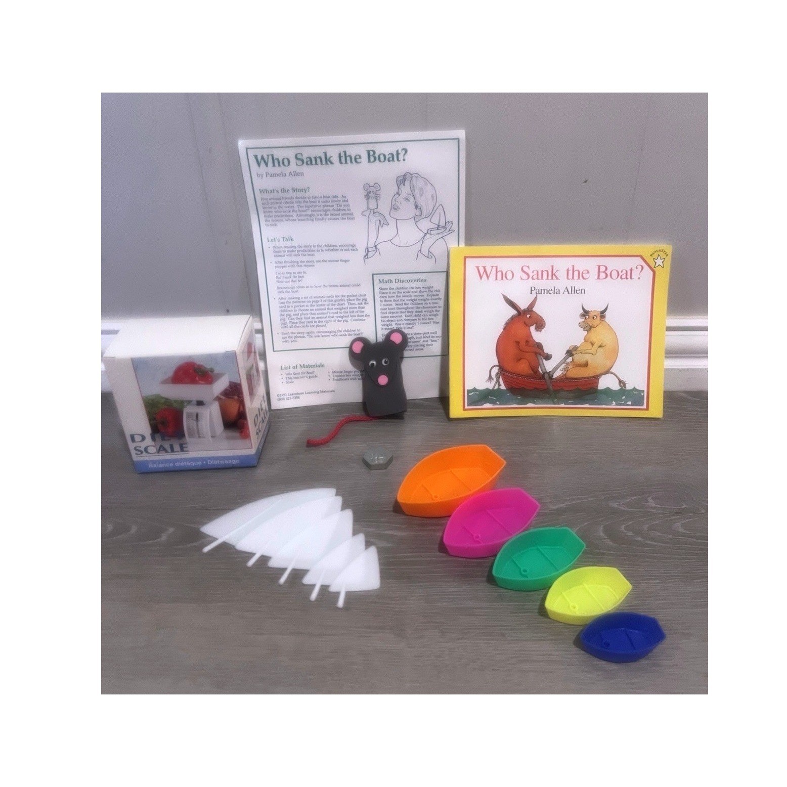 Vintage Lakeshore Who Sank The Boat Activity Kit Pamela Allen Complete 1993 Toy