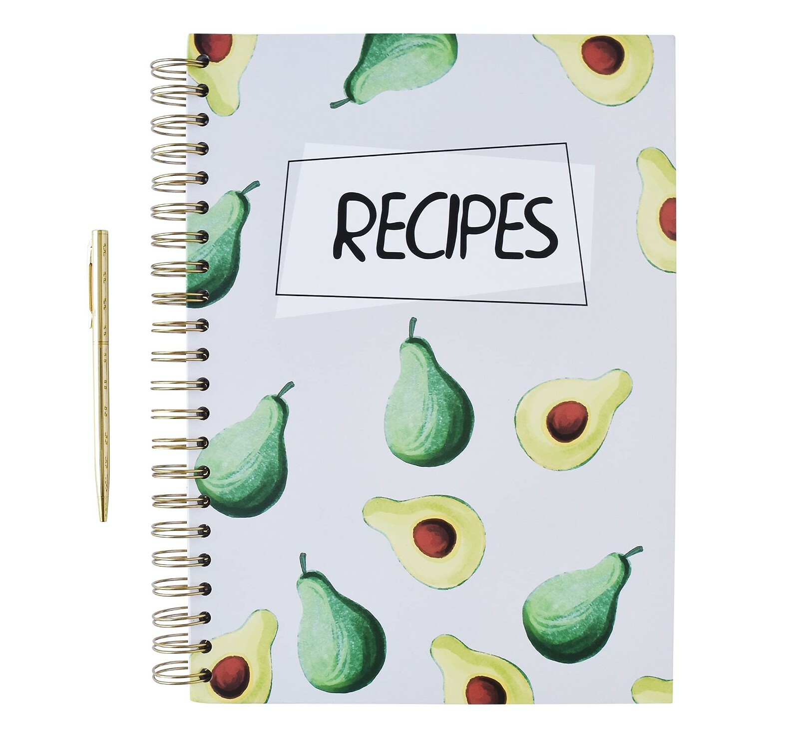 Avocado 8.5” x 11.5” A4 Size recipe book Write In Your Own Recipes W Pen NEW