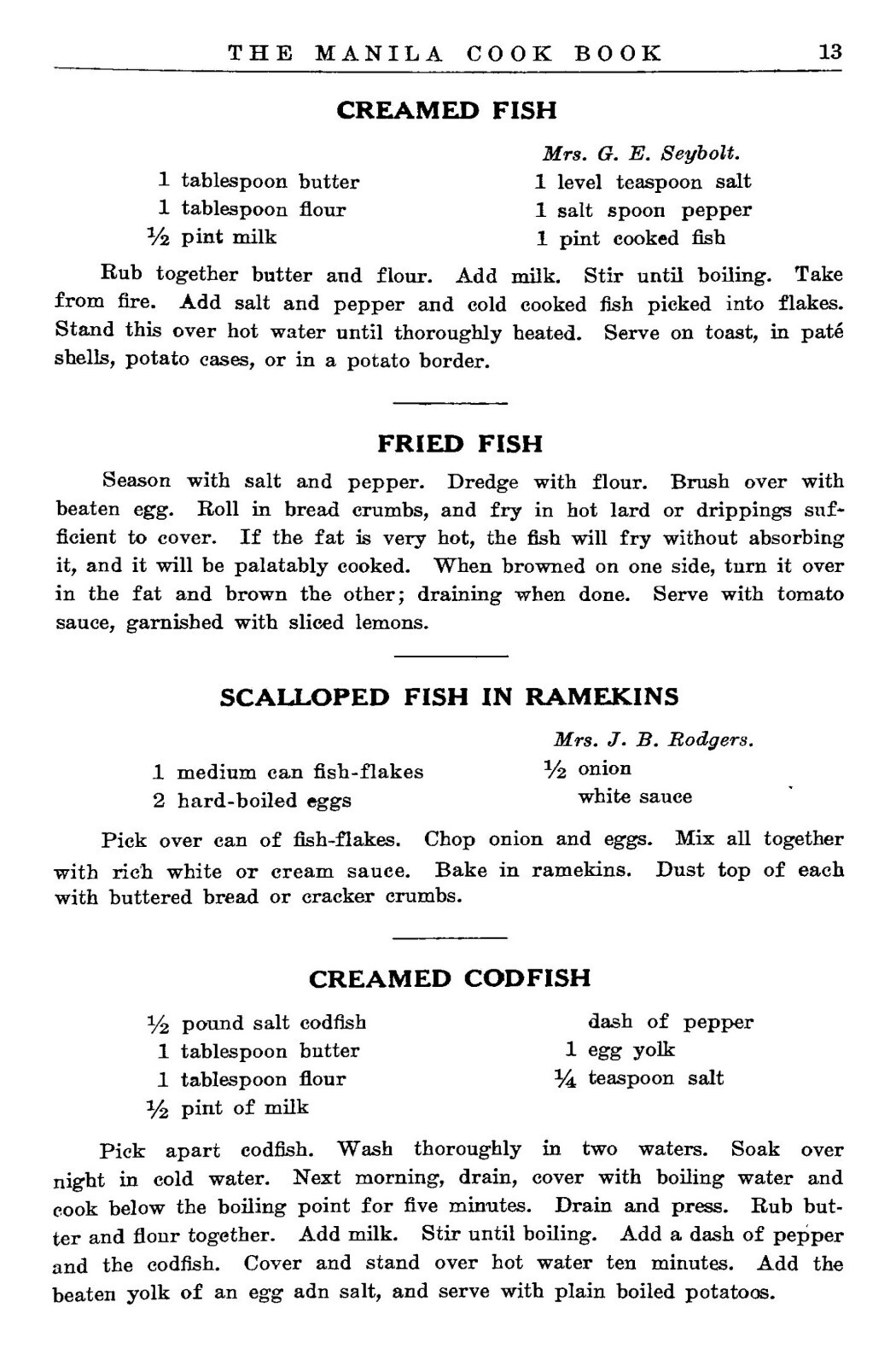 1919 The Manila Cook Book 184 Pages