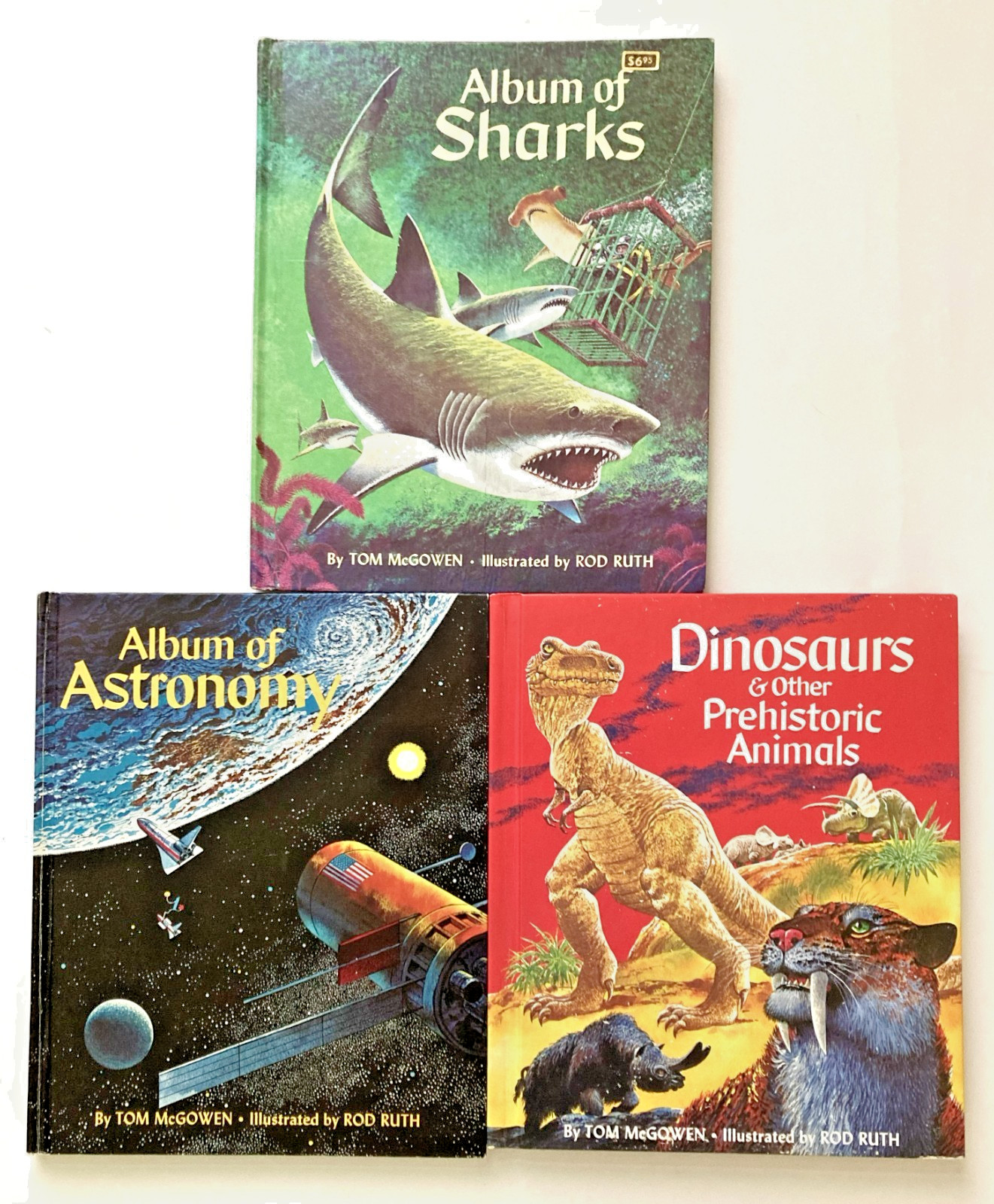 VTG Rand McNally lot 3 Album of Sharks Astronomy Dinosaurs Tom McGowen Rod Ruth