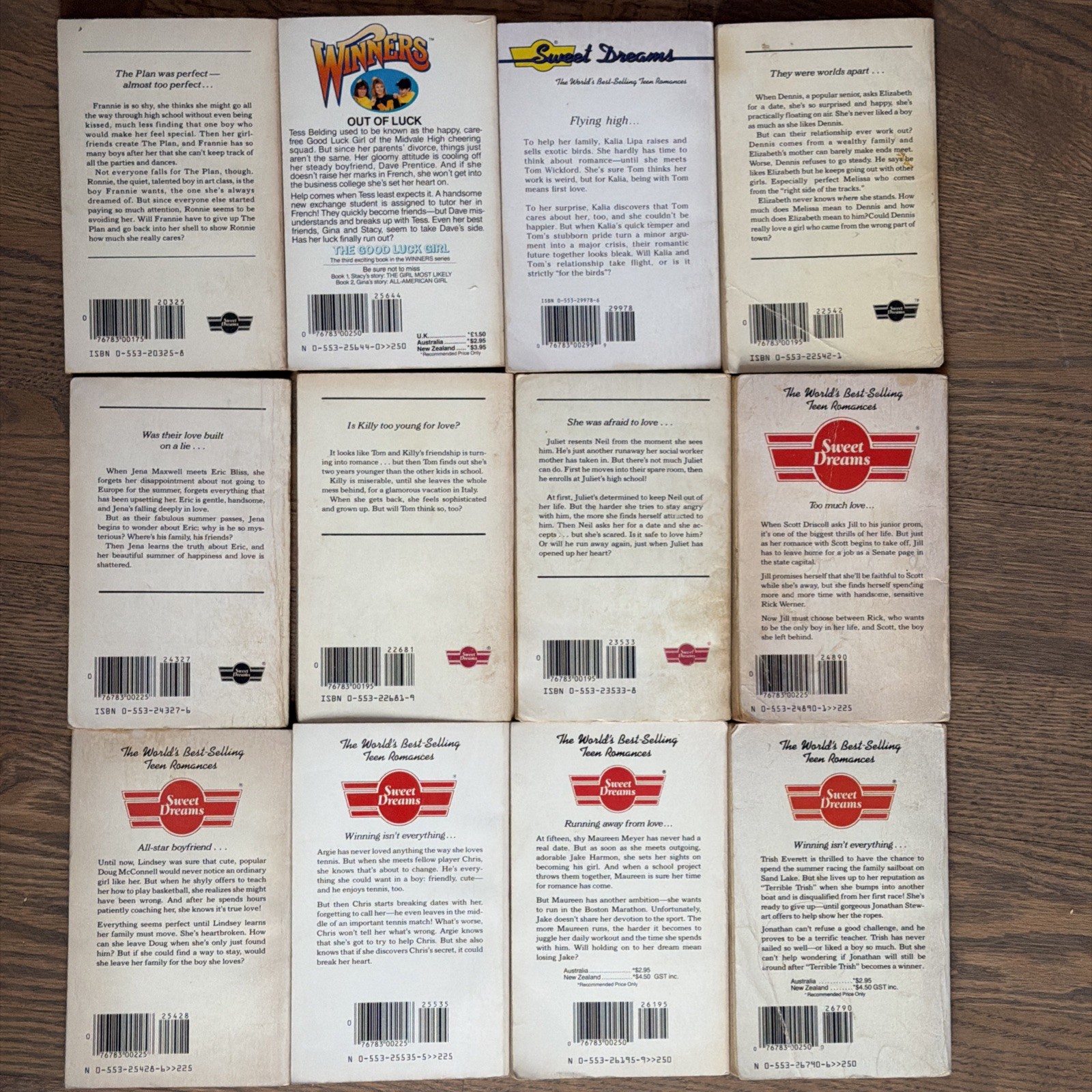 Sweet Dreams Teen Romance Lot Of 12 Books – 1980s YA Romance Fiction Paperback
