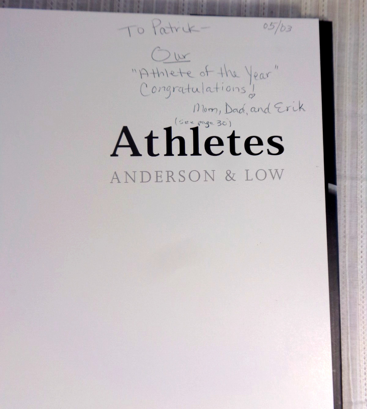 ATHLETES by Anderson & Low – Photography – Twin Palms 2002 – HC/DJ – VG