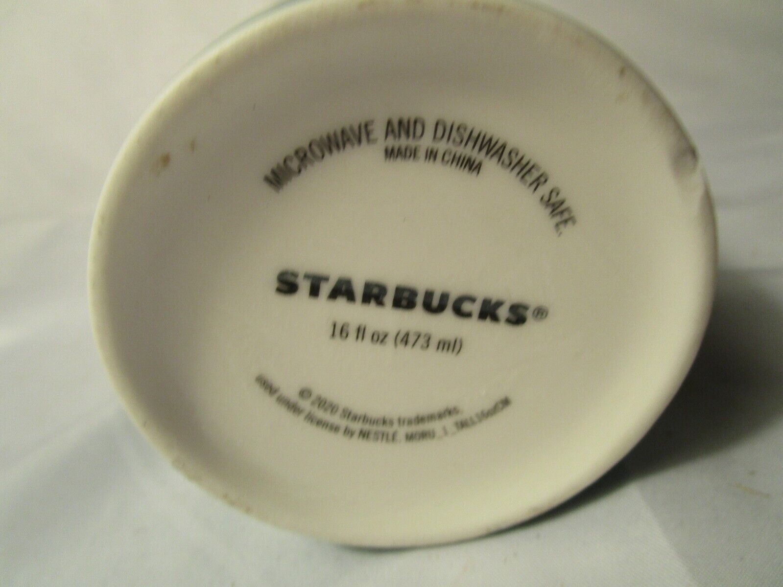 STARBUCKS TALL 16 OZ. MUG CUP GREEN SPECK WITH GREEN SIREN MERMAID LOGO