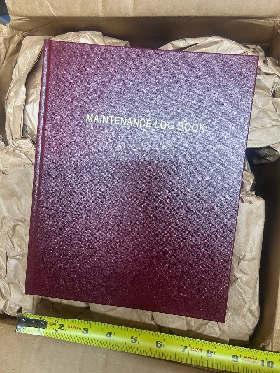 Maintenance Log Book Hardbound 120 Pages Industrial Equipment Record Journal