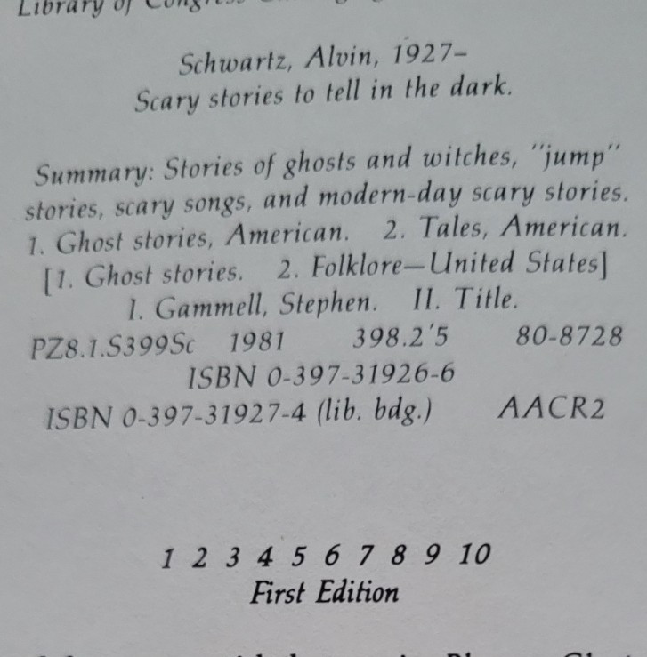1981 TRUE 1ST EDITION HARDCOVER SCARY STORIES TO TELL IN THE DARK ALVIN SCHWARTZ