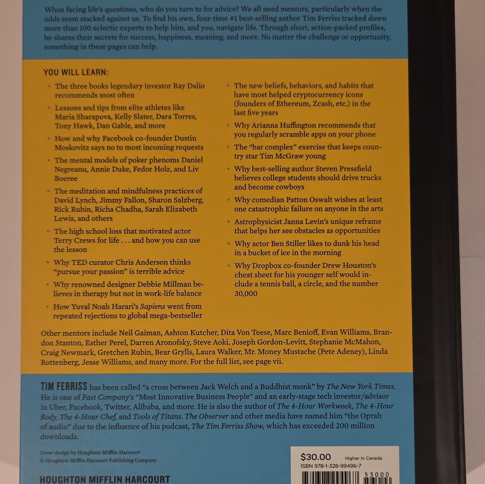 Tribe of Mentors by Timothy Ferriss (2017, Hardcover) Self-Help Business