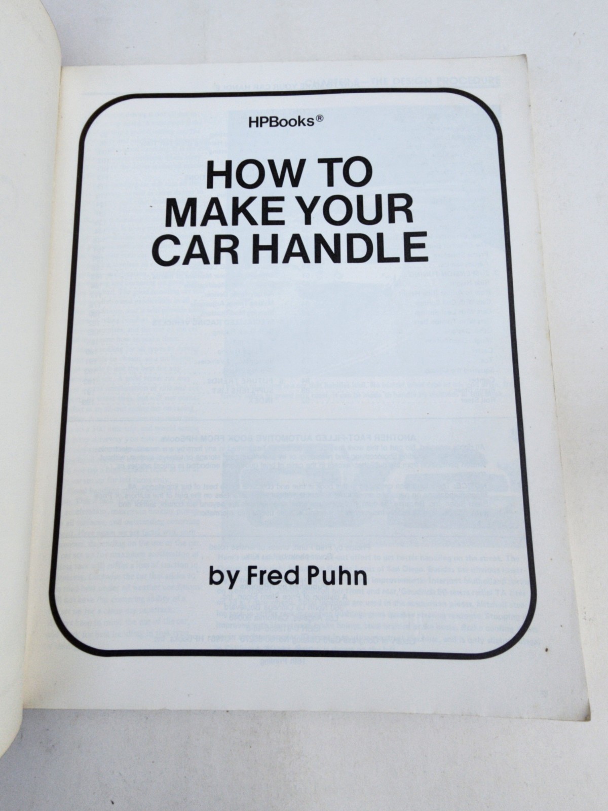 How to Make Your Car Handle By Fred Puhn 1981 Great Ephemera Classic Car Book