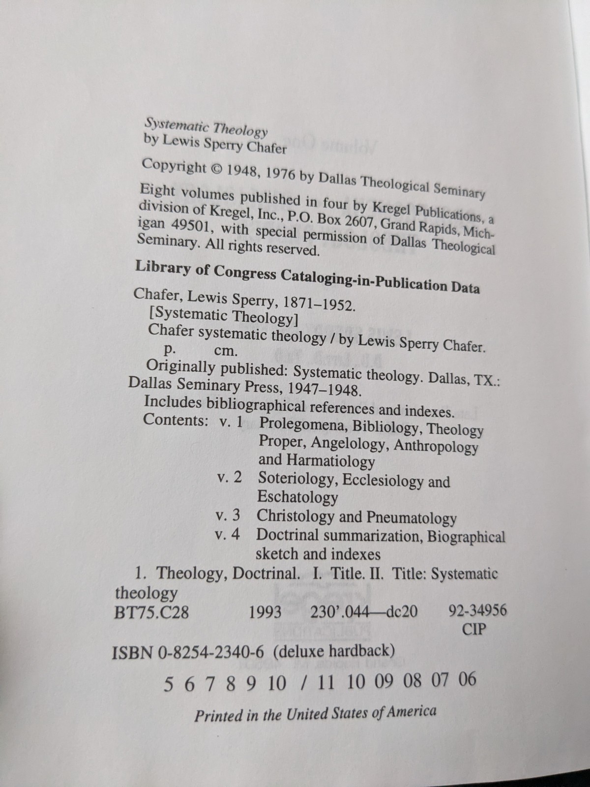 Lewis Sperry Chafer Systematic Theology Volumes 1-8 In 4 Vol. Set Hardcover GUC