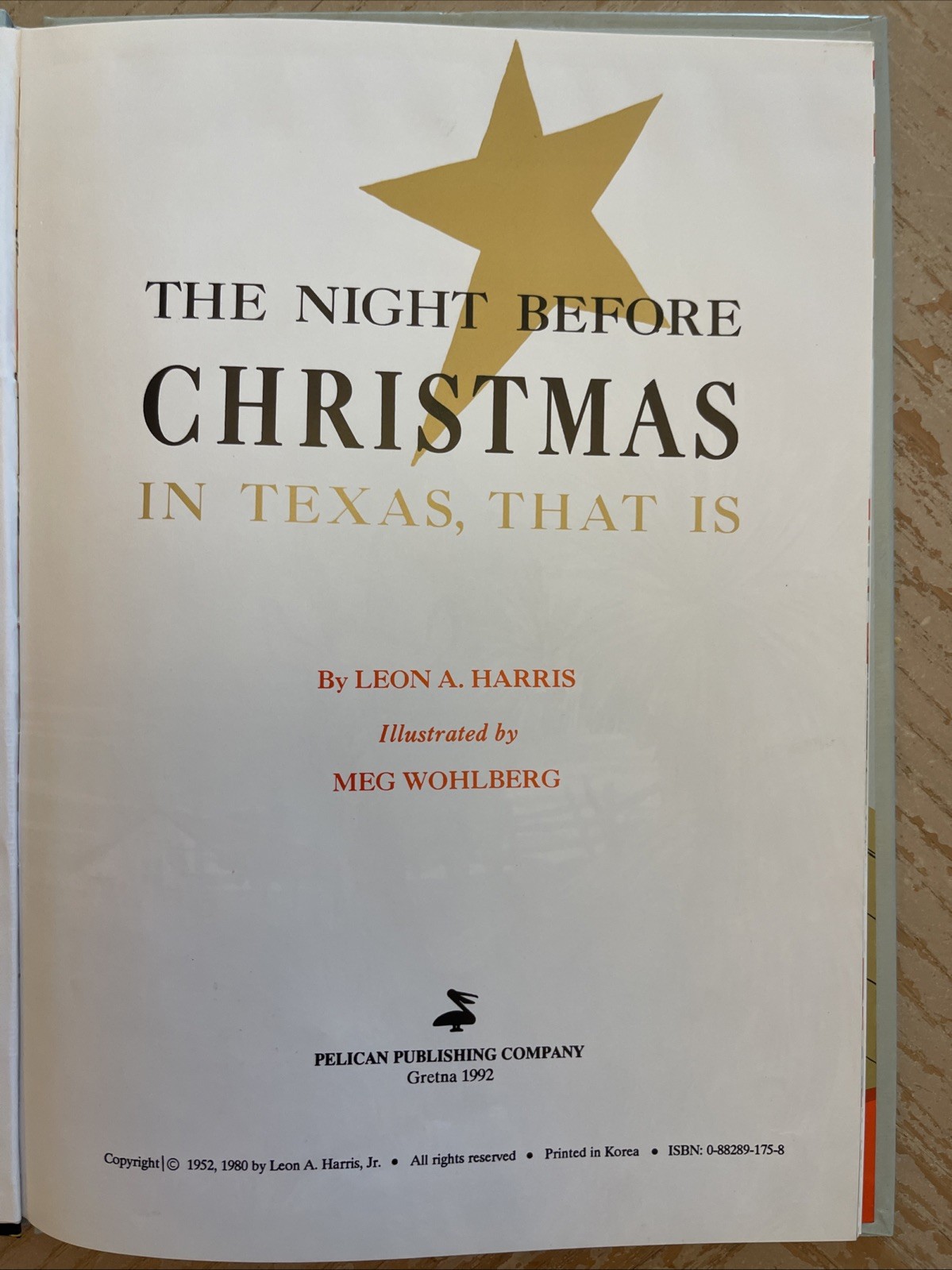 VTG 1992 The Night Before Christmas In Texas That Is Leon Harris Hardcover TX