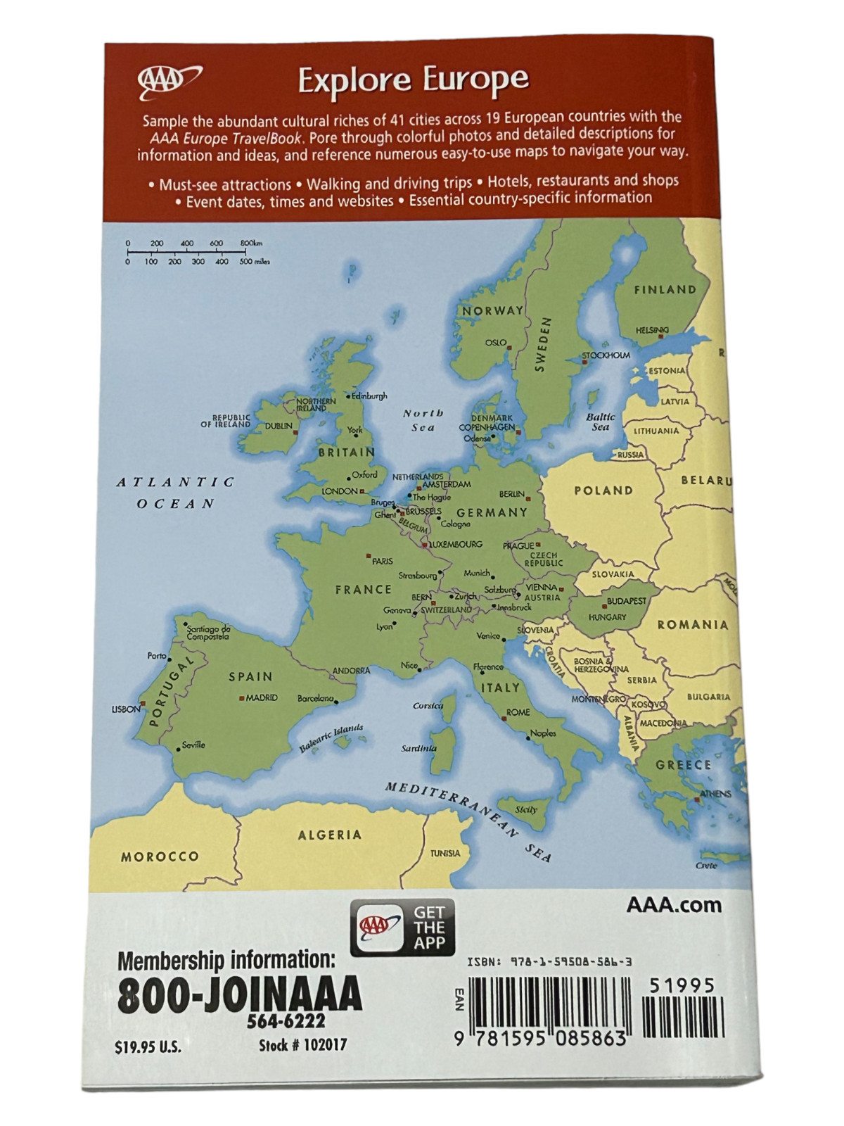 AAA Travel Book – Explore Europe 576 Pages – Great Information – 18th Edition
