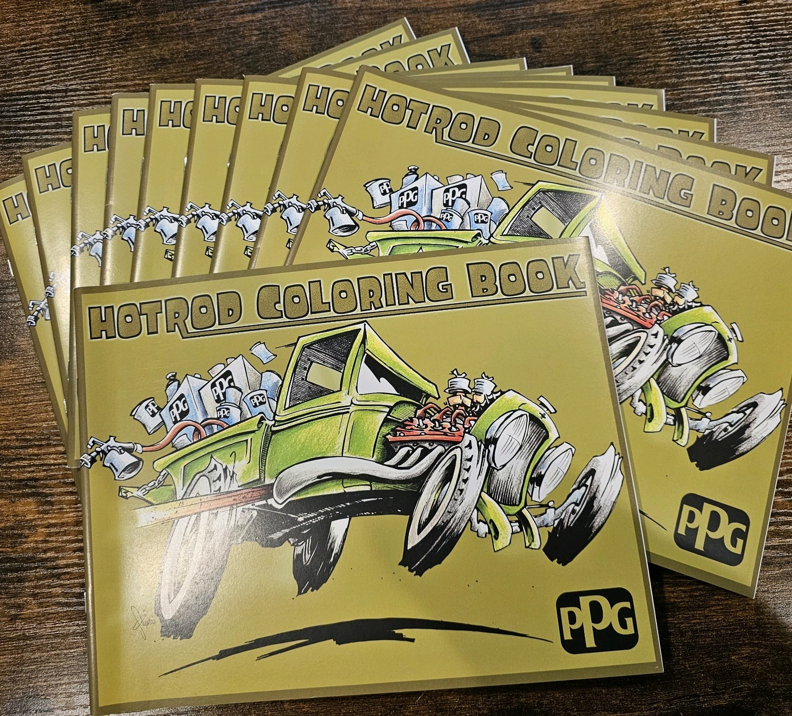 Lot Of 10 NEW- 2016 PPG Industries-Hot Rod Coloring Book- 30 Pages- CAR HOBBIEST