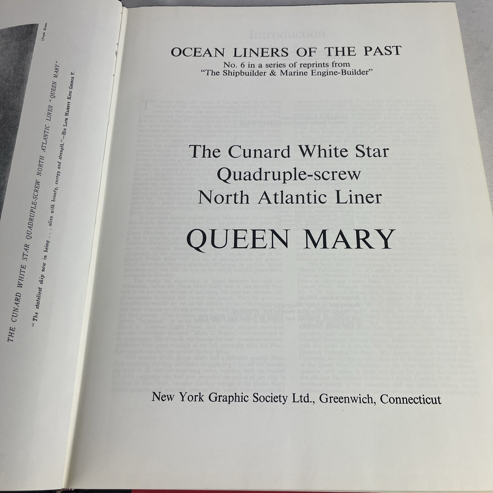 Ocean Liners Of The Past: The Cunard White Star Quadruple-screw – HC w/DJ – 1972