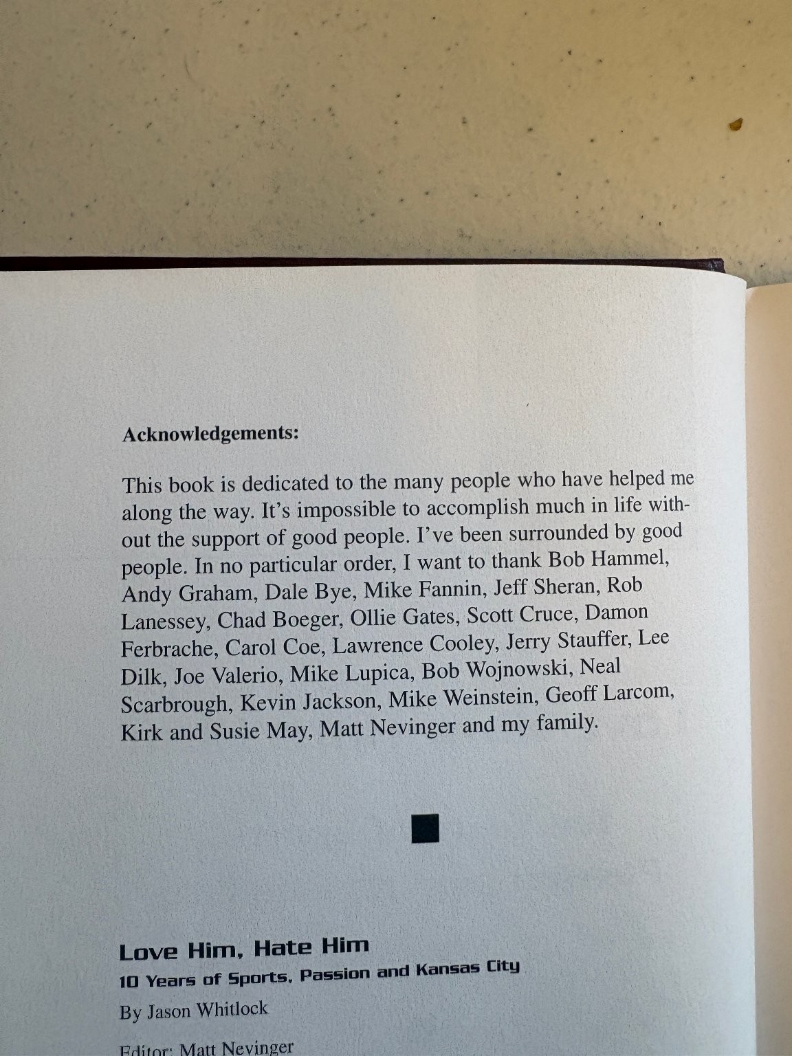 Love Him, Hate Him Jason Whitlock 2004 Kansas City Sports Journalism Hardcover