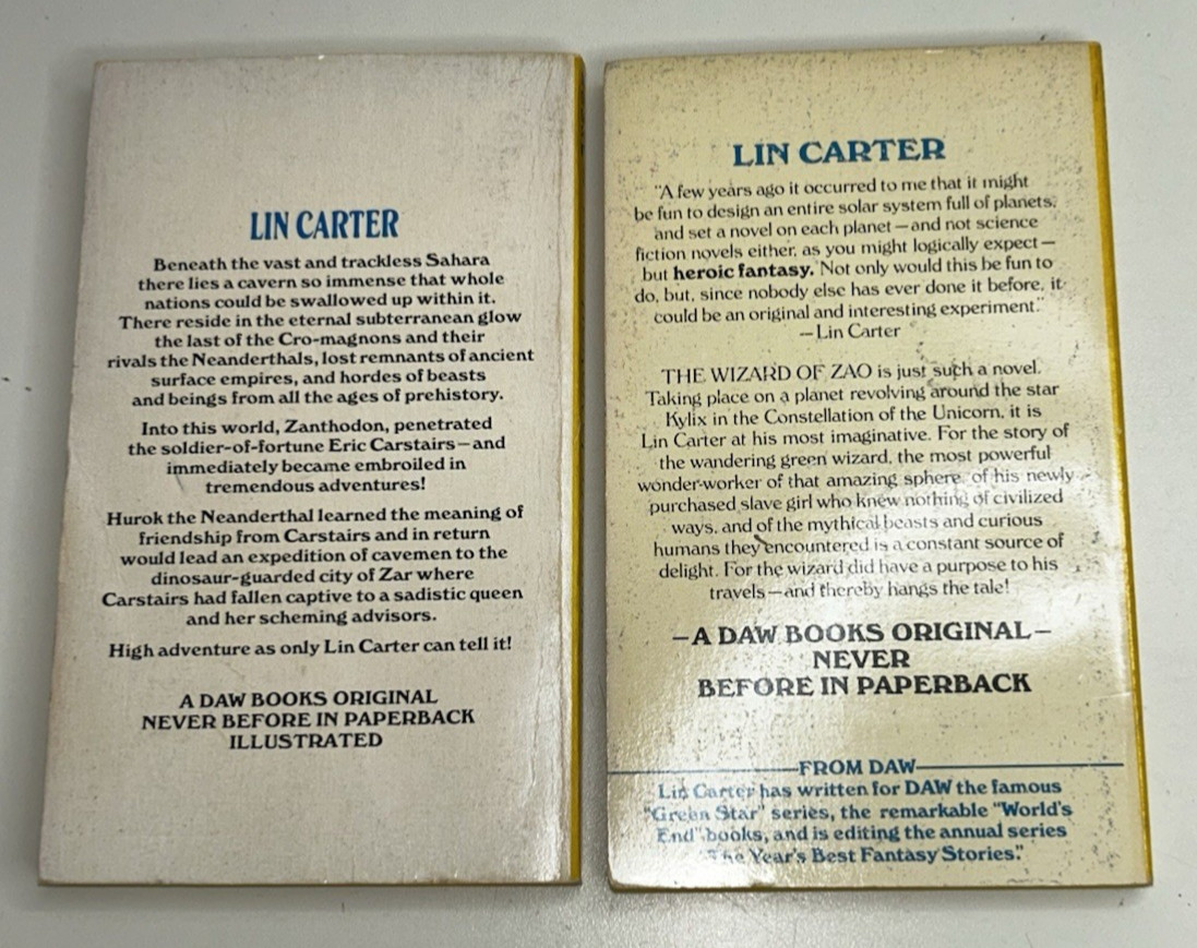 Lot of 11 Lin Carter PB Books VTG Zanthodon Thongor World’s End 1980s