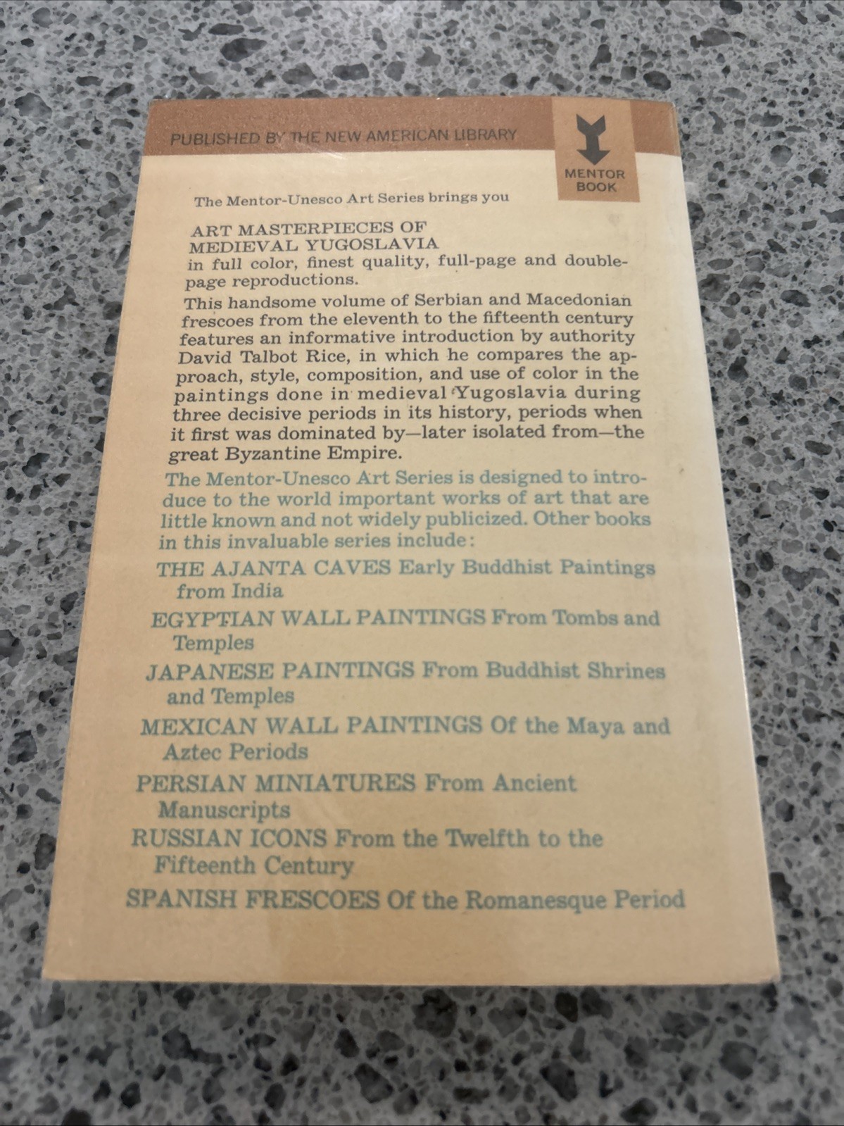 Byzantine Frescoes from Yugoslav Churches, Mentor-UNESCO, 1963 paperback VG
