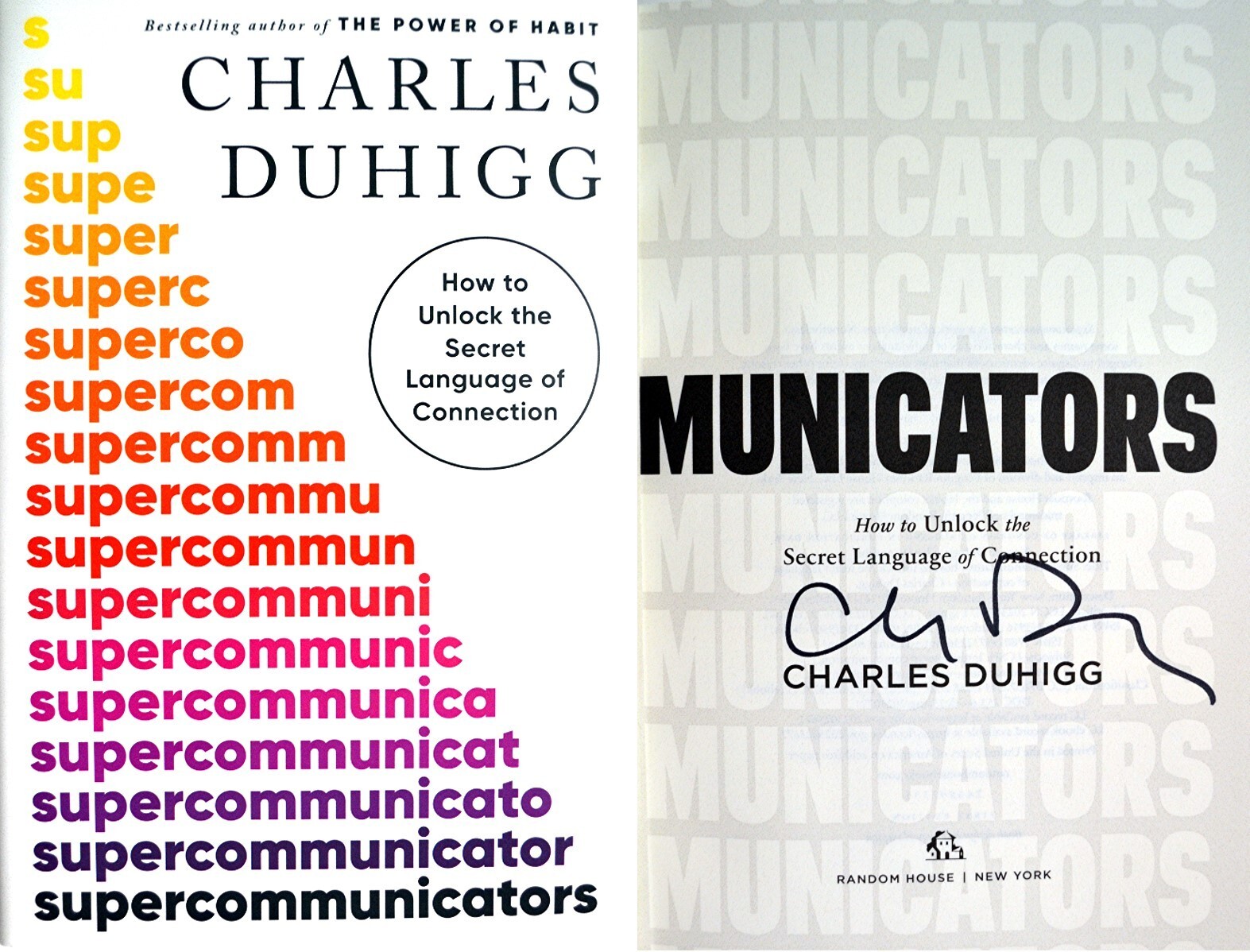 Charles Duhigg~PERSONALLY SIGNED~Supercommunicators~1st/1st! The Power of Habit