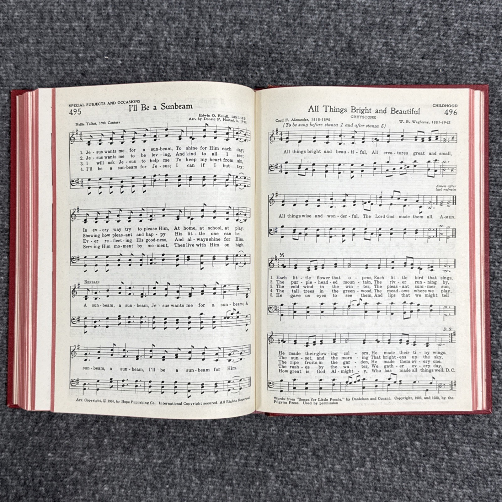 Worship and Service Hymnal 1969 Hope Publishing Vintage Hardcover RARE 512 Pages