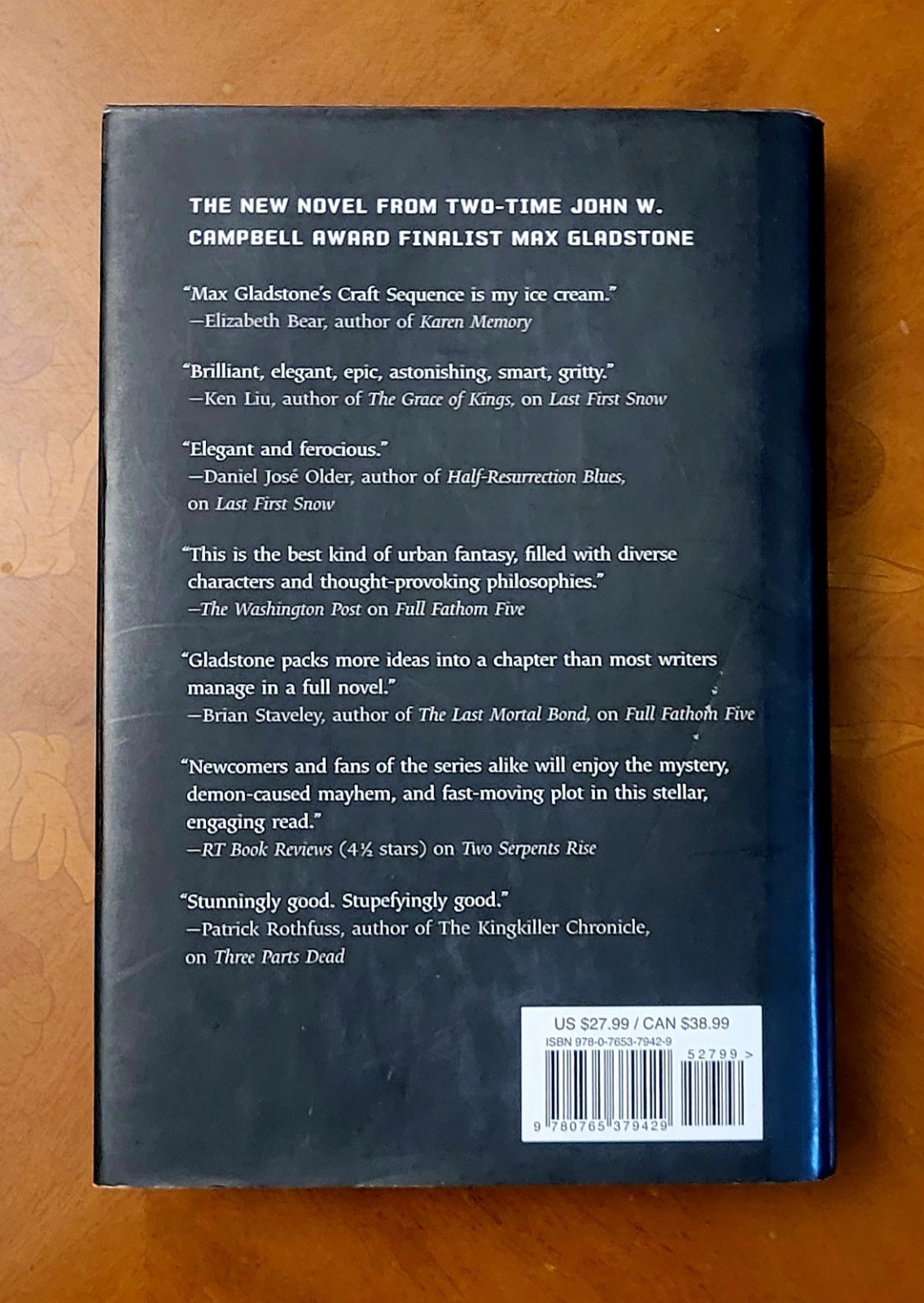 Max Gladstone. Four Roads Cross, first edition, 2016, 416 pages, new.