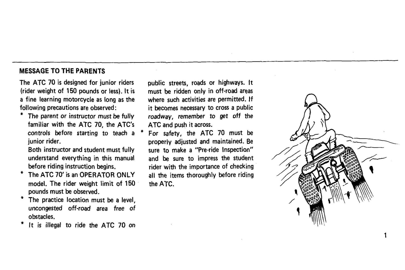 1983 Honda ATC70 Owner’s Manual 64 Pages