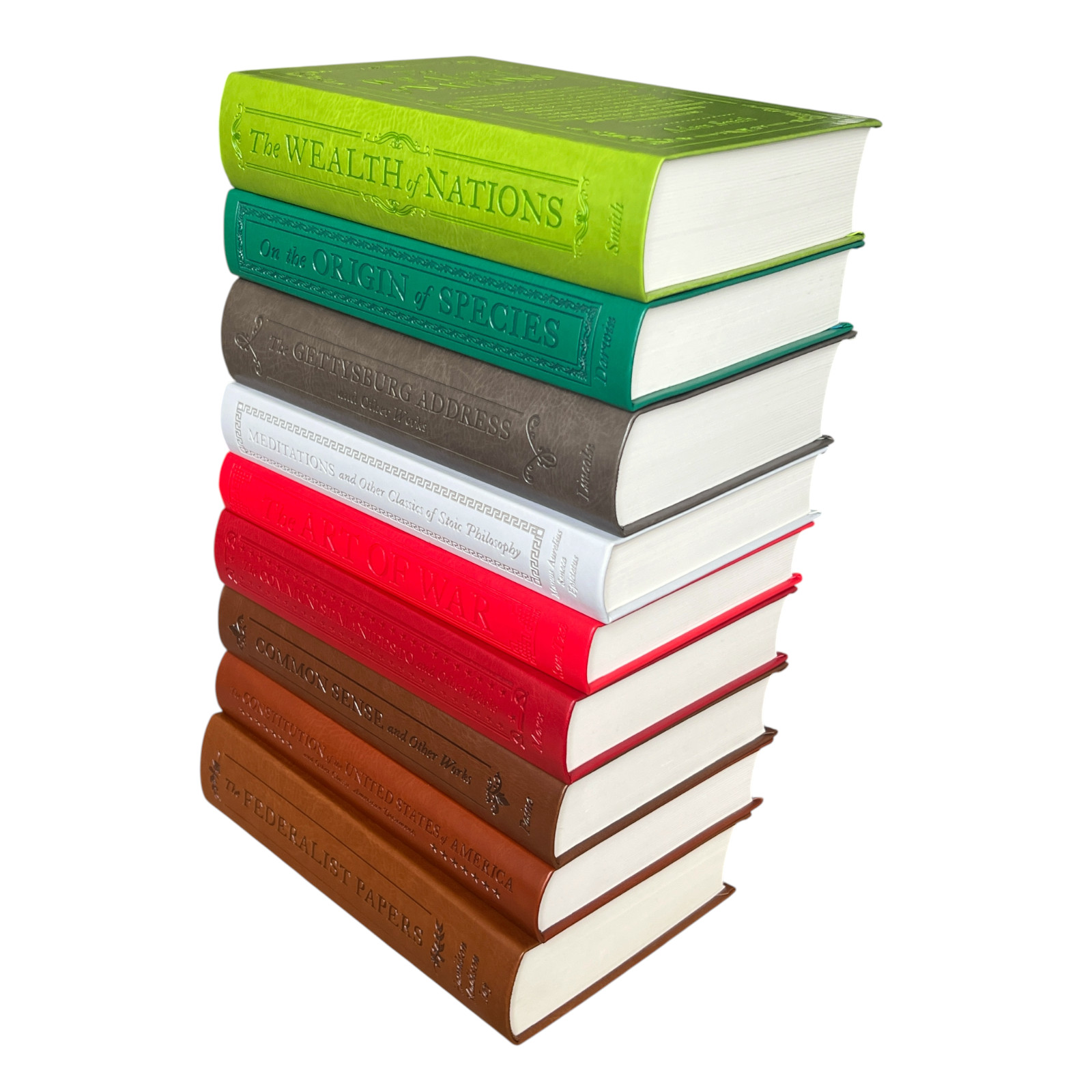 Set of 9 COMMON SENSE, FEDERALIST PAPERS, CONSTITUTION, MEDITATIONS +5 Leather