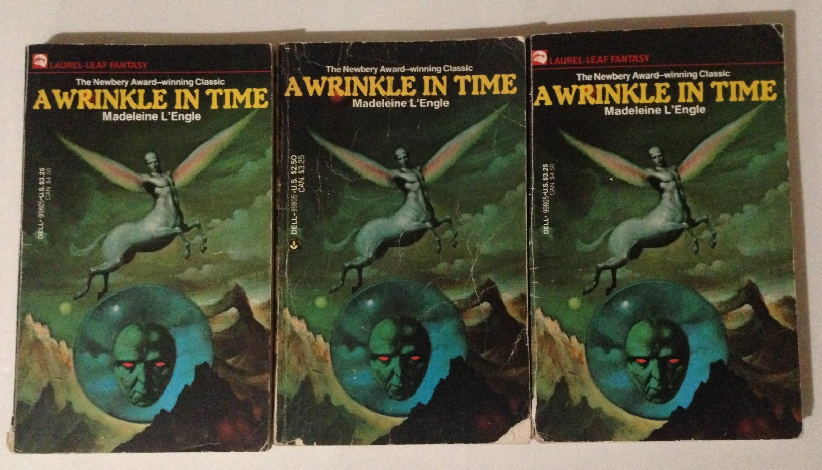 A Wrinkle in Time Madeleine L’Engle Laurel Leaf PB Book 1976 *3 Copies*
