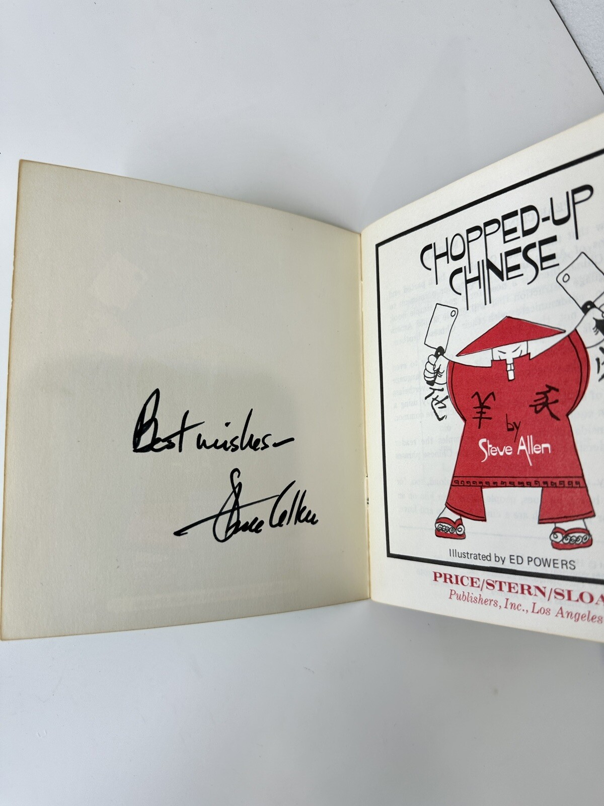 🩷 “CHOPPED-UP CHINESE” By Steve Allen 1978 — Humor — Softcover SIGNED.