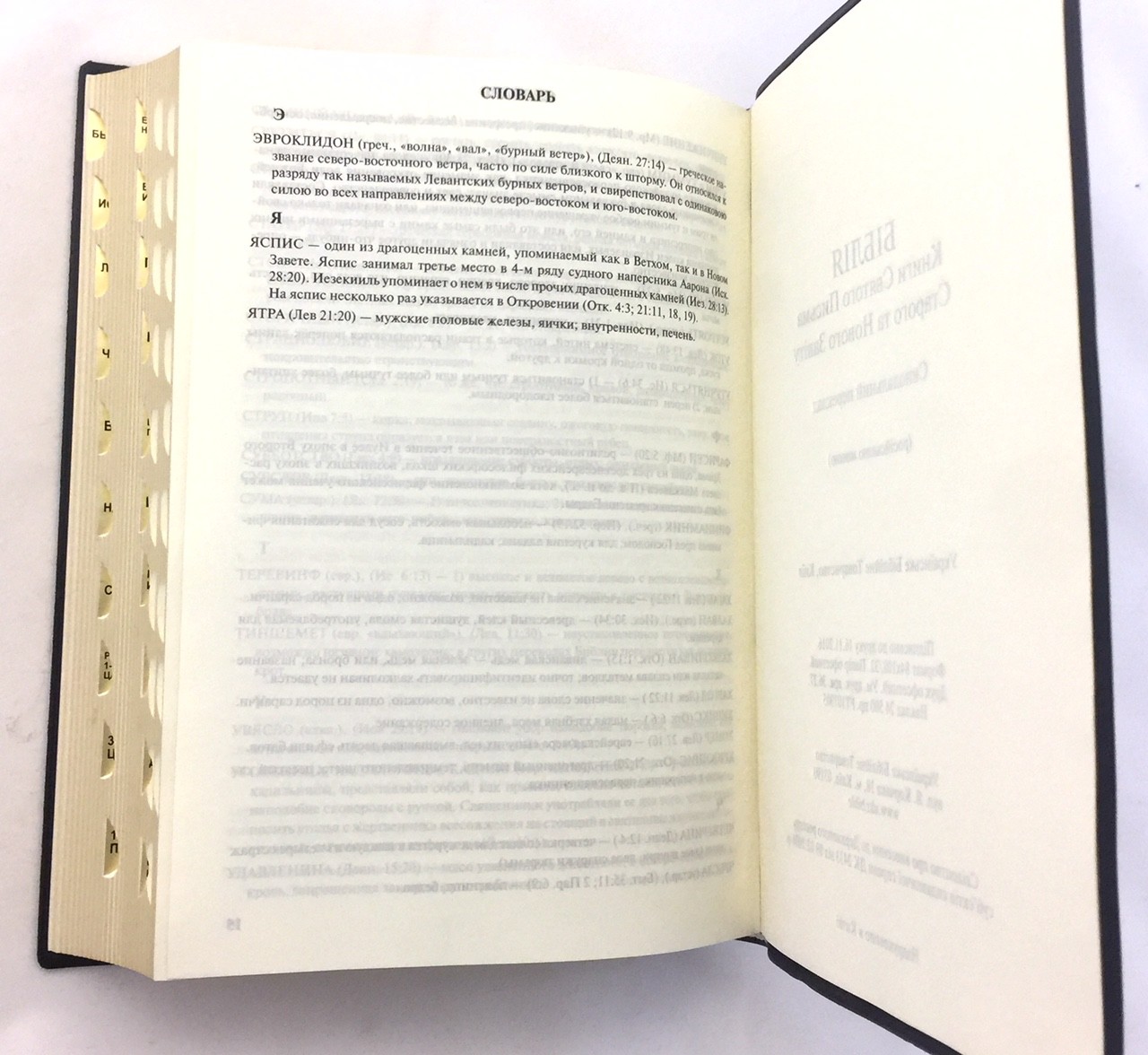 Russian Bible Size 170 x 240 mm Soft Cover Golden Edges Thumb Index . БИБЛИЯ