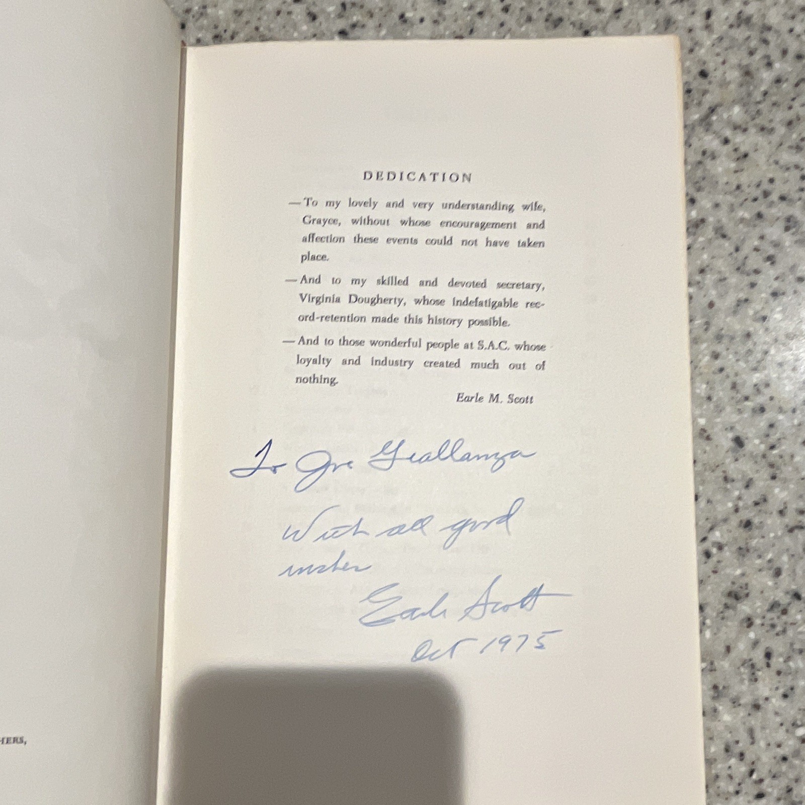 Earle M. Scott The Saga of Scott Aviation Corporation Hardcover 1973 Signed